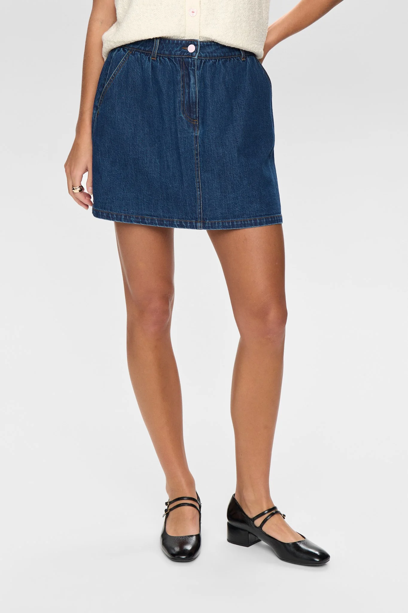 NUADDISON SKIRT - Medium Blue Denim