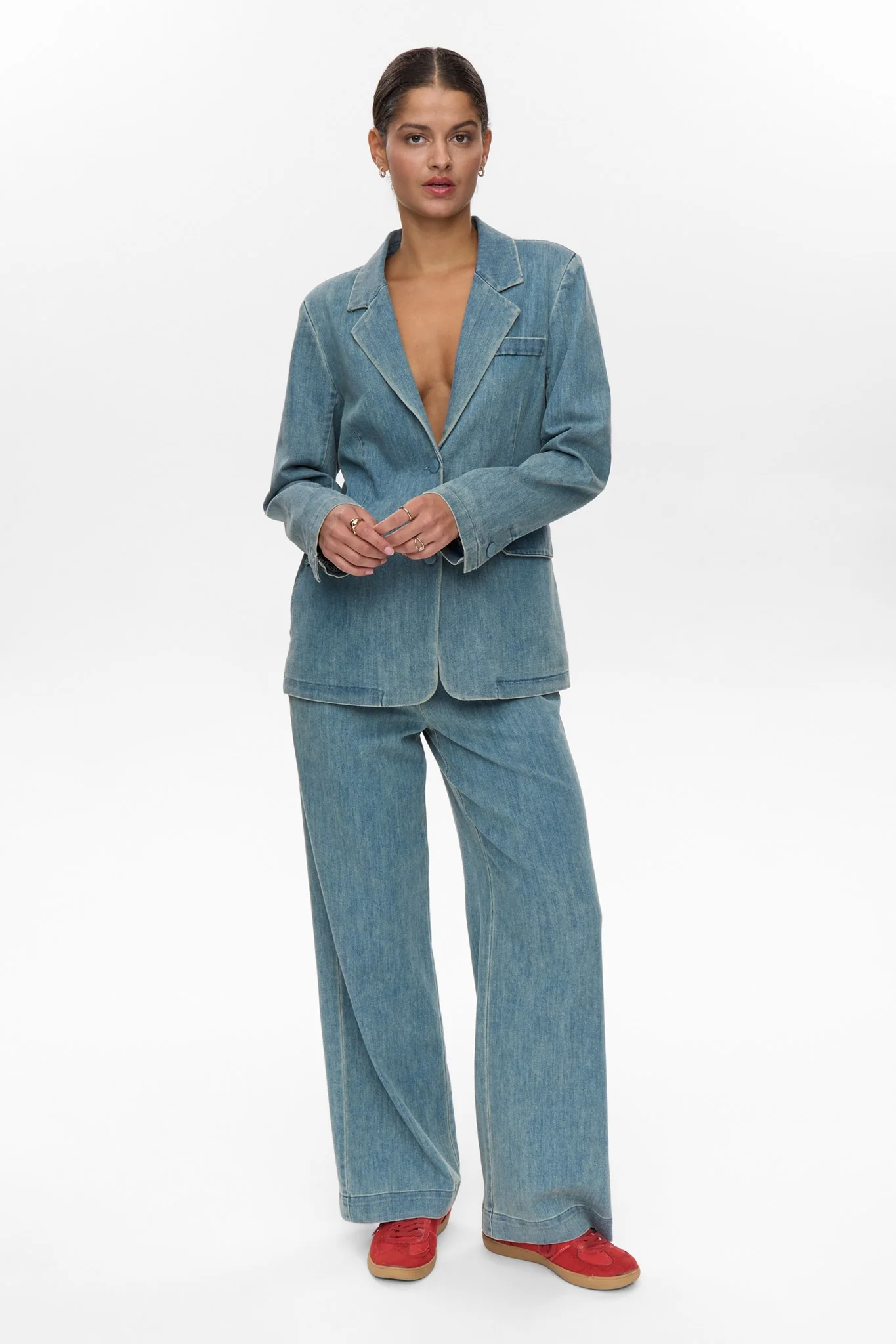 NUALETTA -  BLAZER - Med. Blue Washed Denim - Image 3