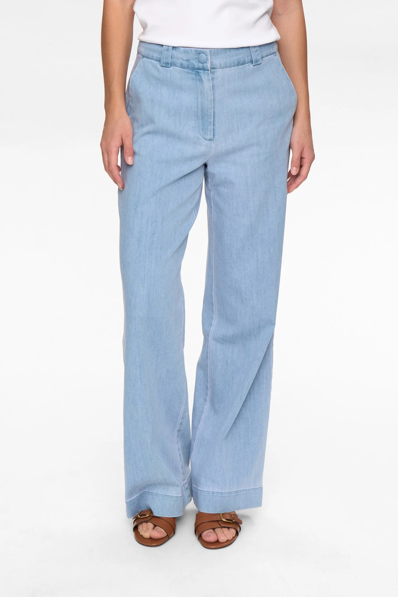 NUALETTA - PANTS  - Light Blue Denim