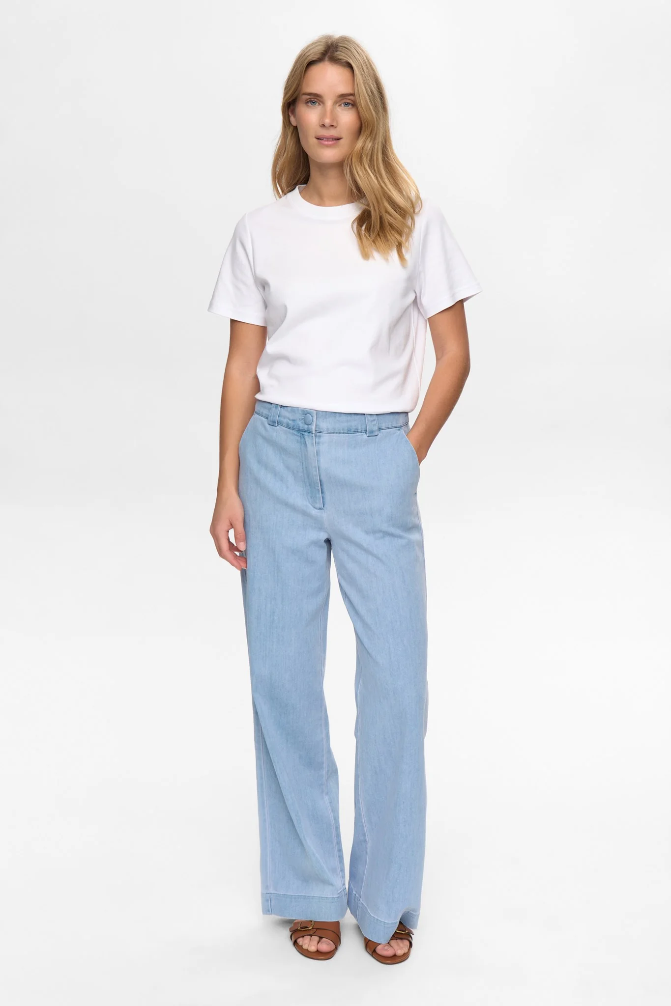 NUALETTA - PANTS  - Light Blue Denim - Image 3