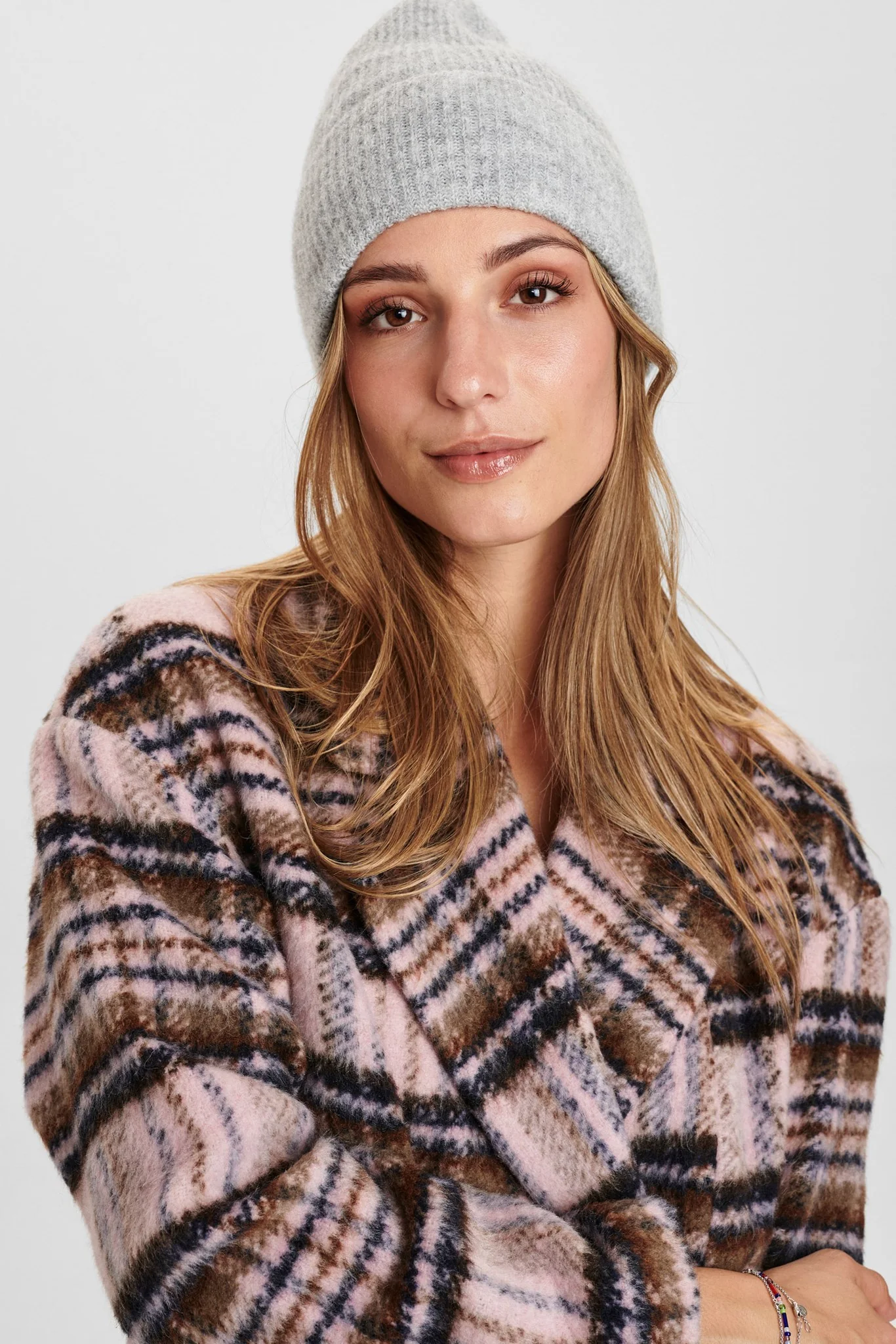 NUALLEN KNITTED HAT - Light grey mel