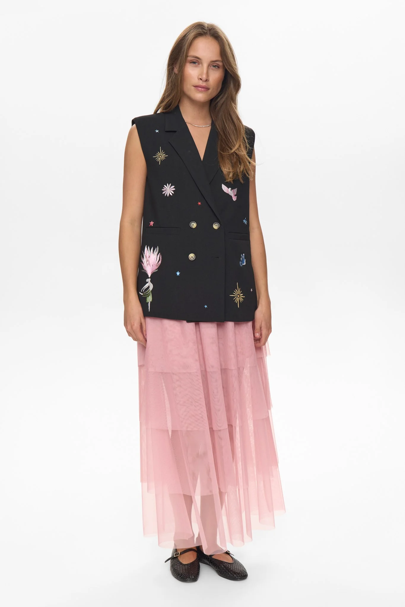 NUALMUT LONG VEST - Caviar - Image 3