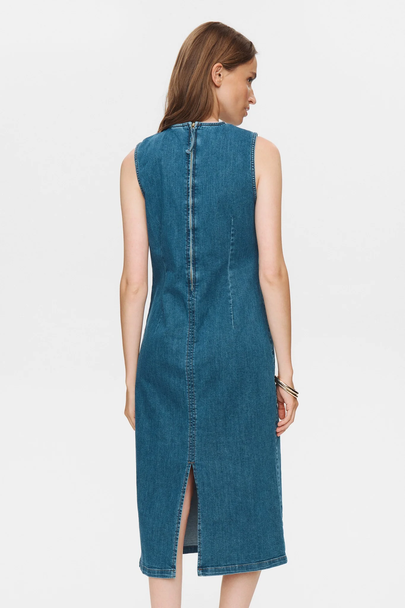 NUAMBER DRESS - Medium Blue Denim - Image 2