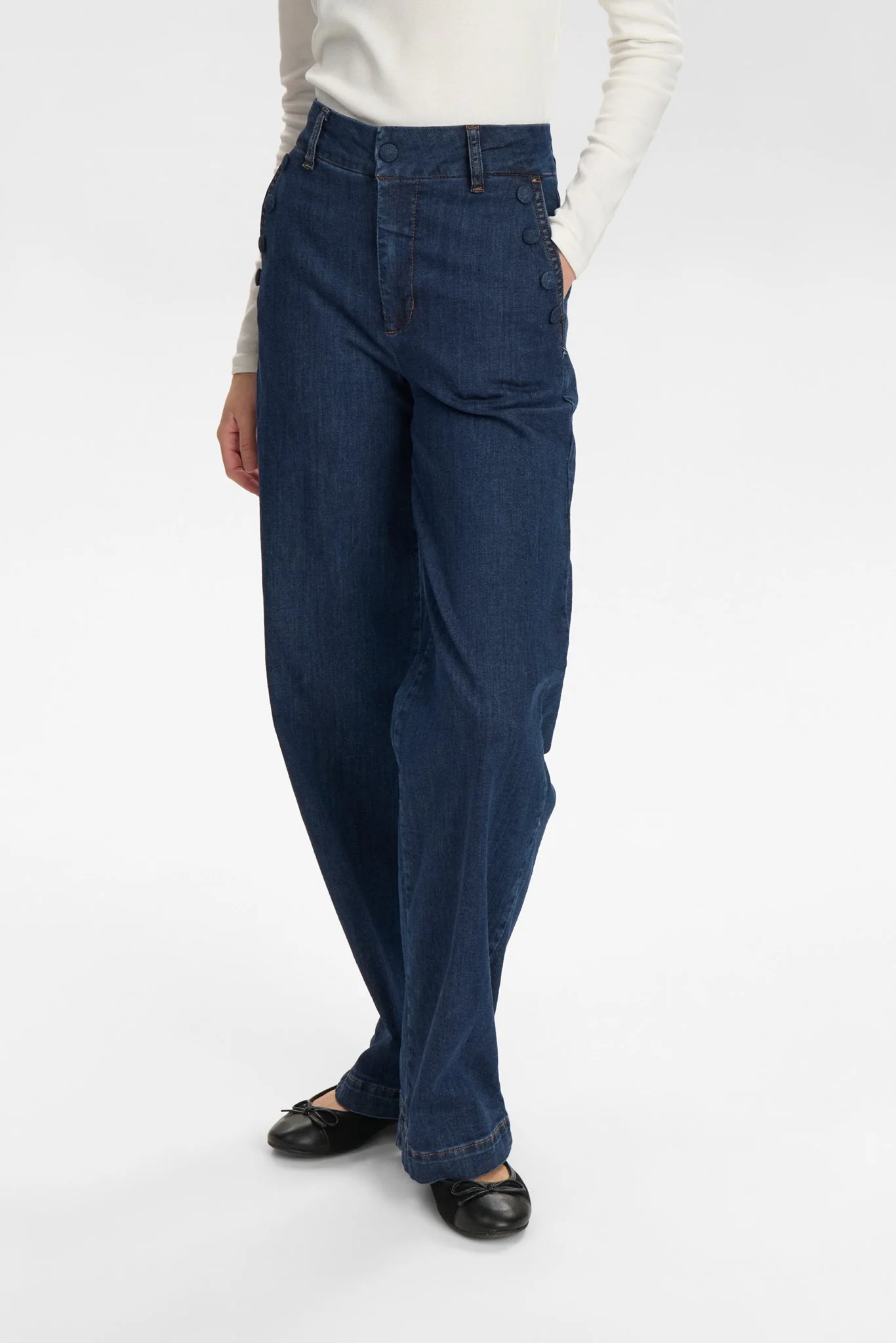 NUAMBER W/ BUTTONS LONG - Dark Blue Denim 1