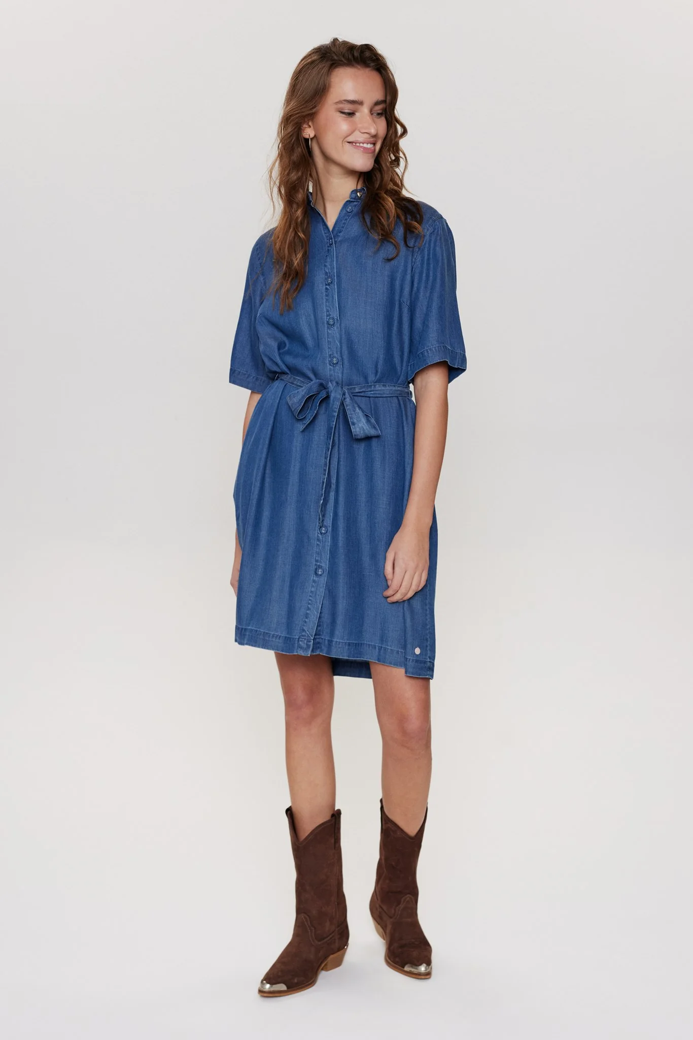 NUANDREA DRESS - Medium Blue Denim - Image 3