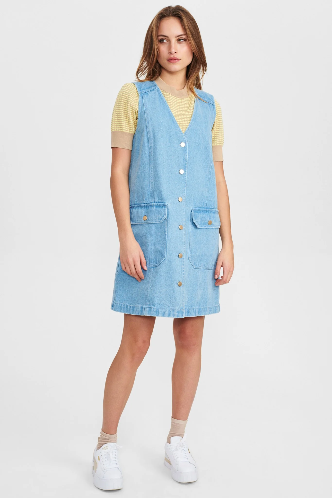 NUANIETTE DRESS - Light Blue Denim - Image 3