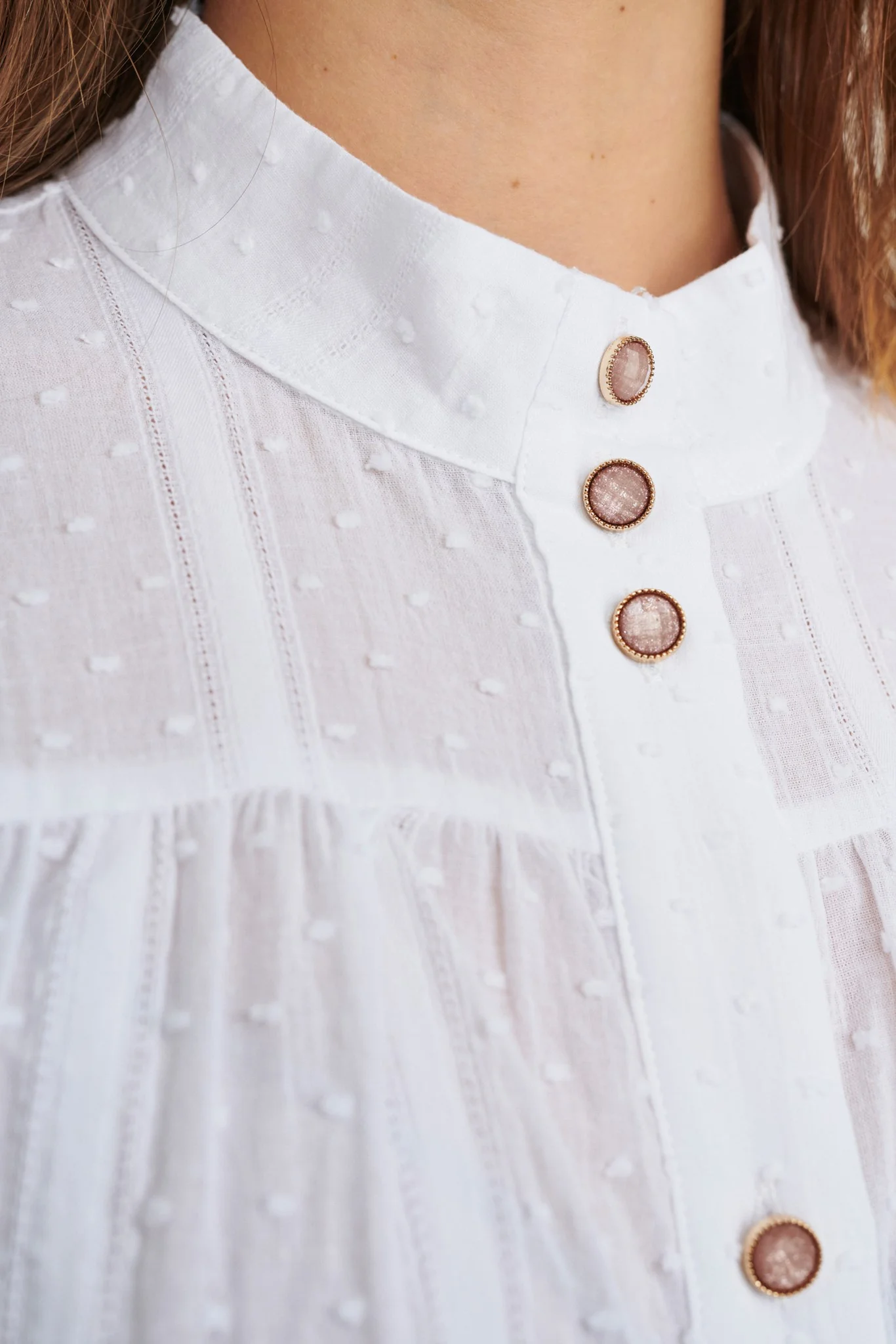 NUANNEMONA SOLID SHIRT - Cloud Dancer - Image 4