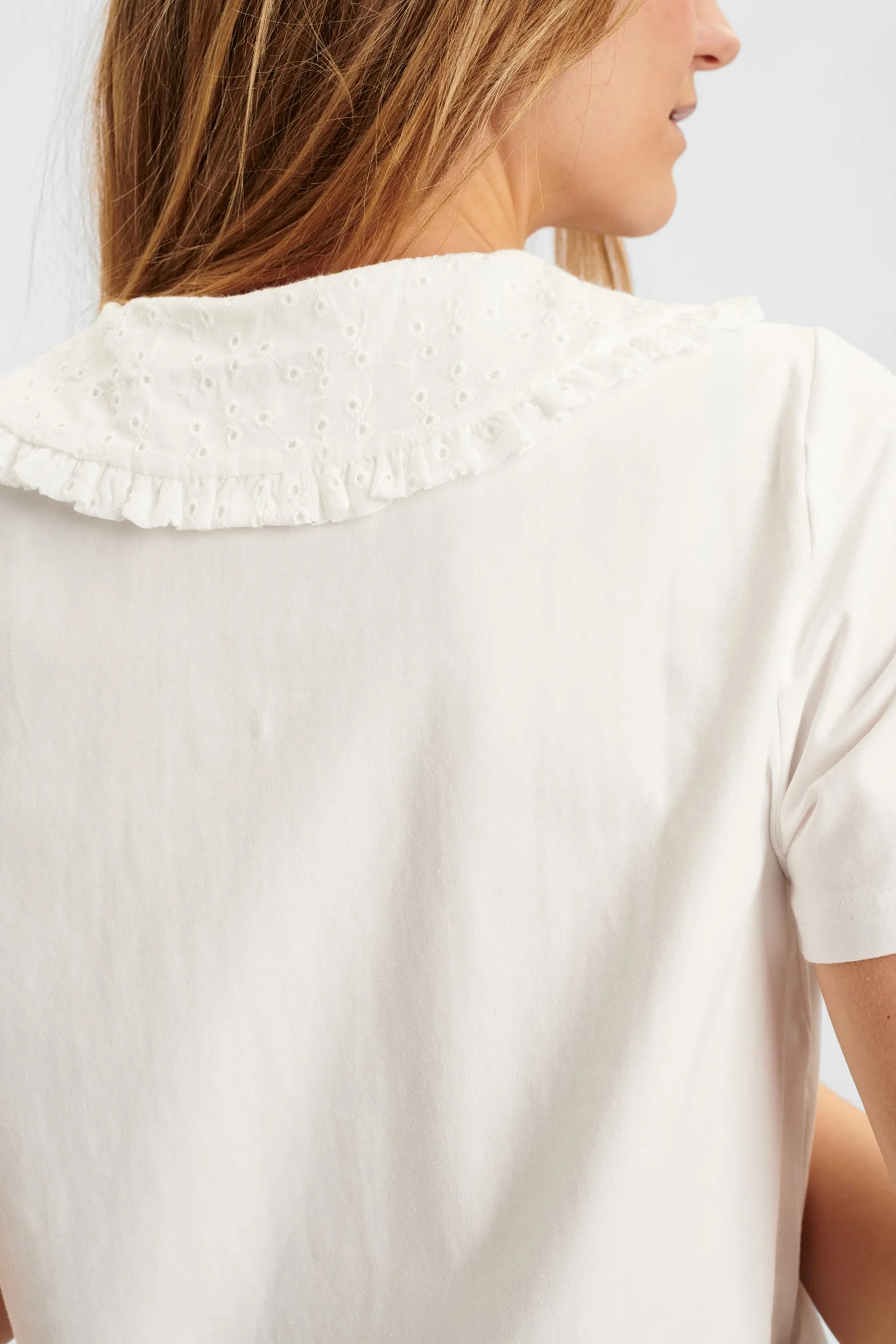 NUANTONIE SS COLLAR TEE - Bright White - Image 5