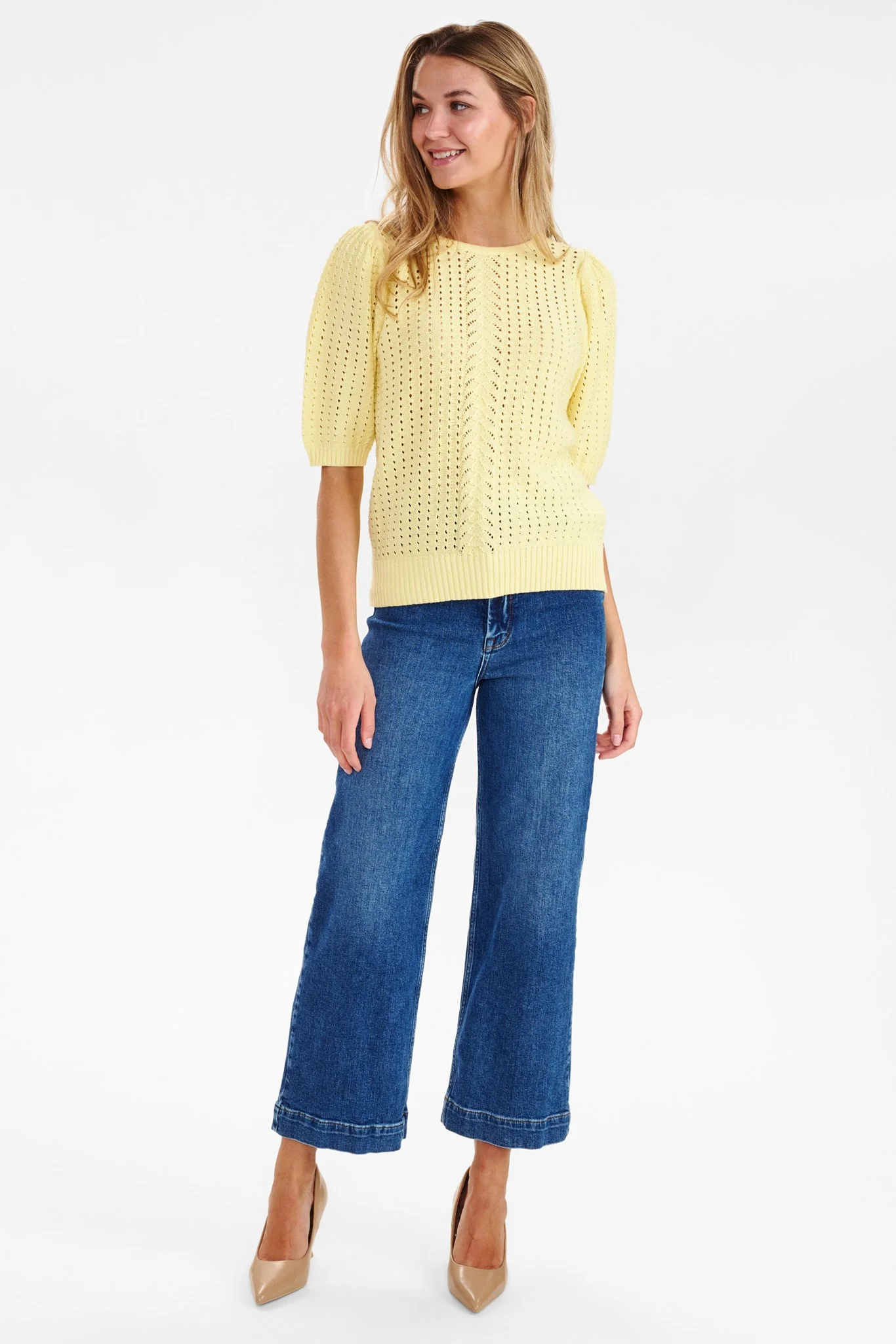 NUARA SS PULLOVER - GOTS - Double Cream - Image 3