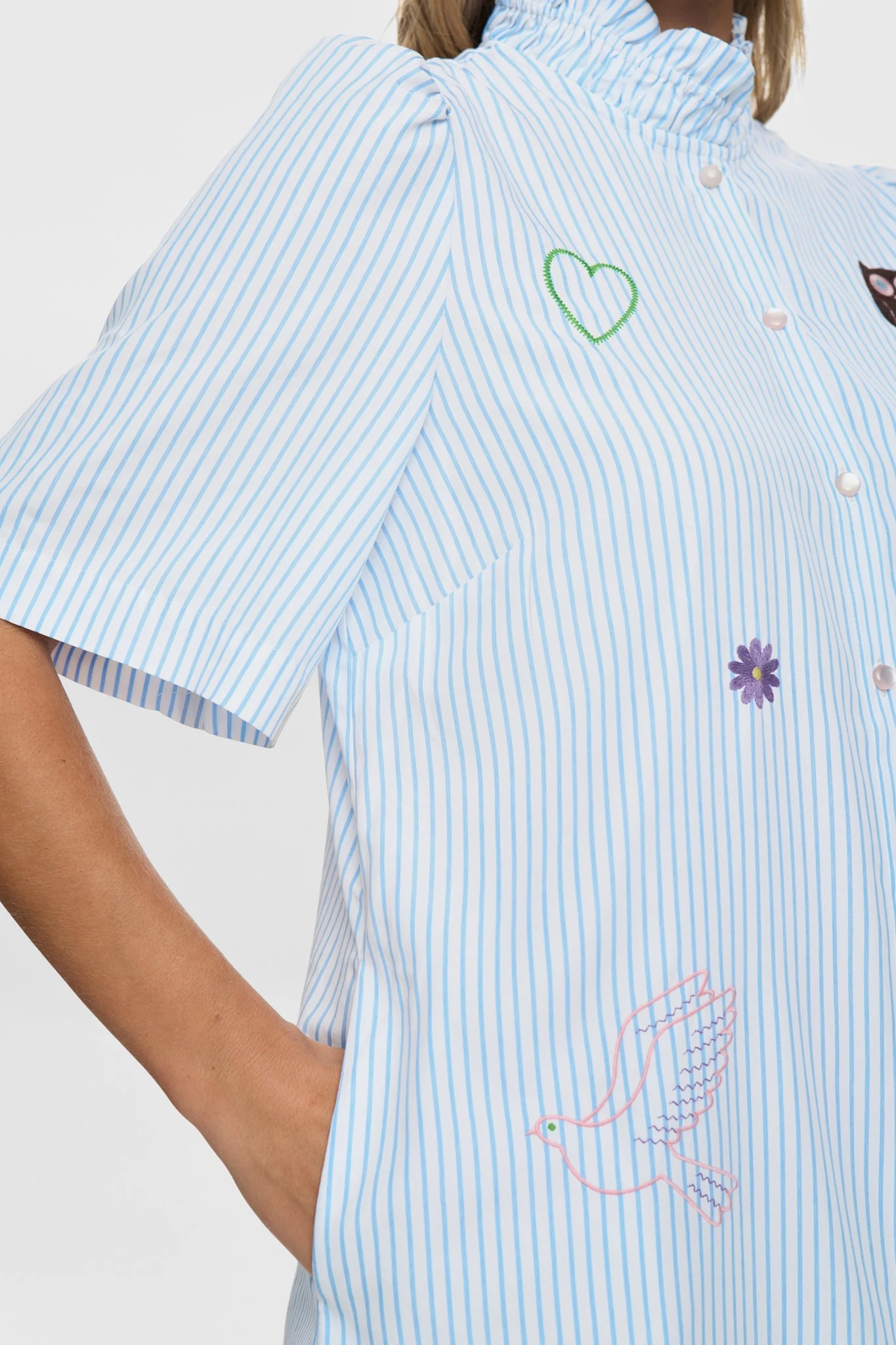 NUASHLEY EMBROIDERY DRESS - Airy Blue - Image 4