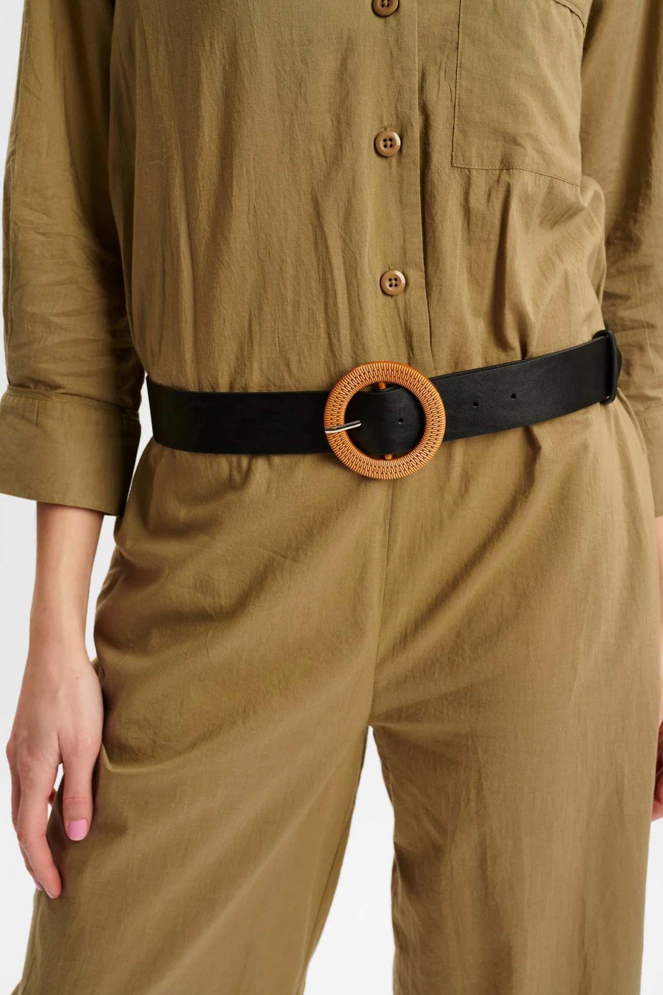 NUAUGUSTINA BELT - Caviar