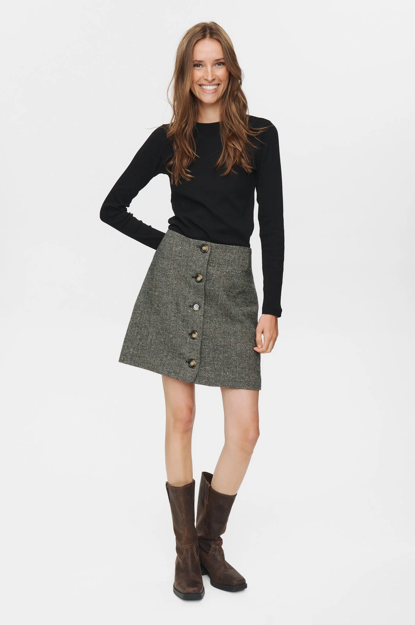 NUAVEY MINI SKIRT - Caviar - Image 3