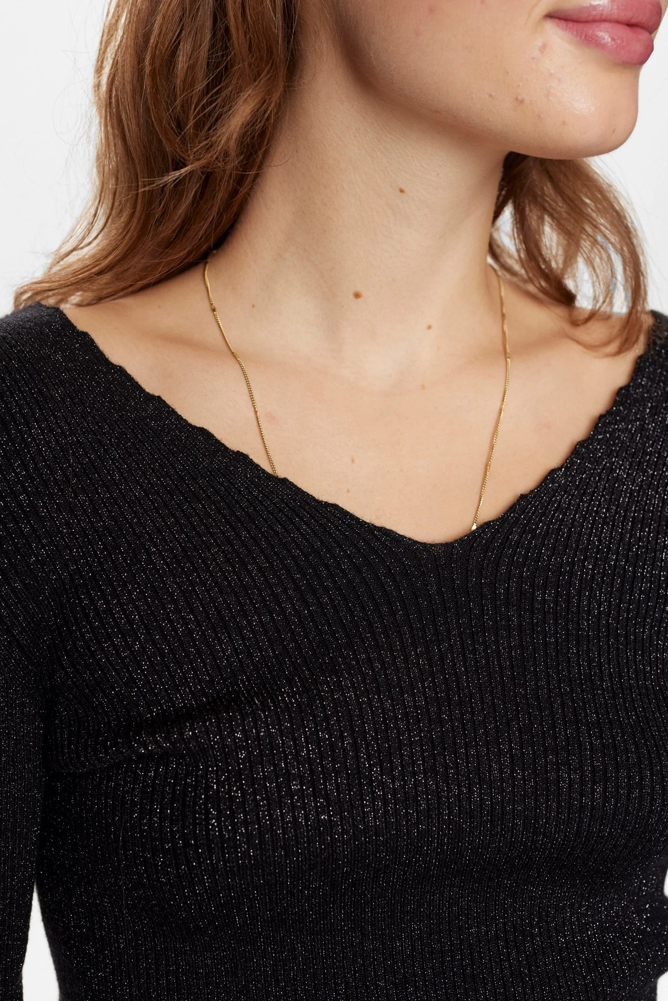 NUAYELET LS LUREX PULLOVER - Caviar - Image 5