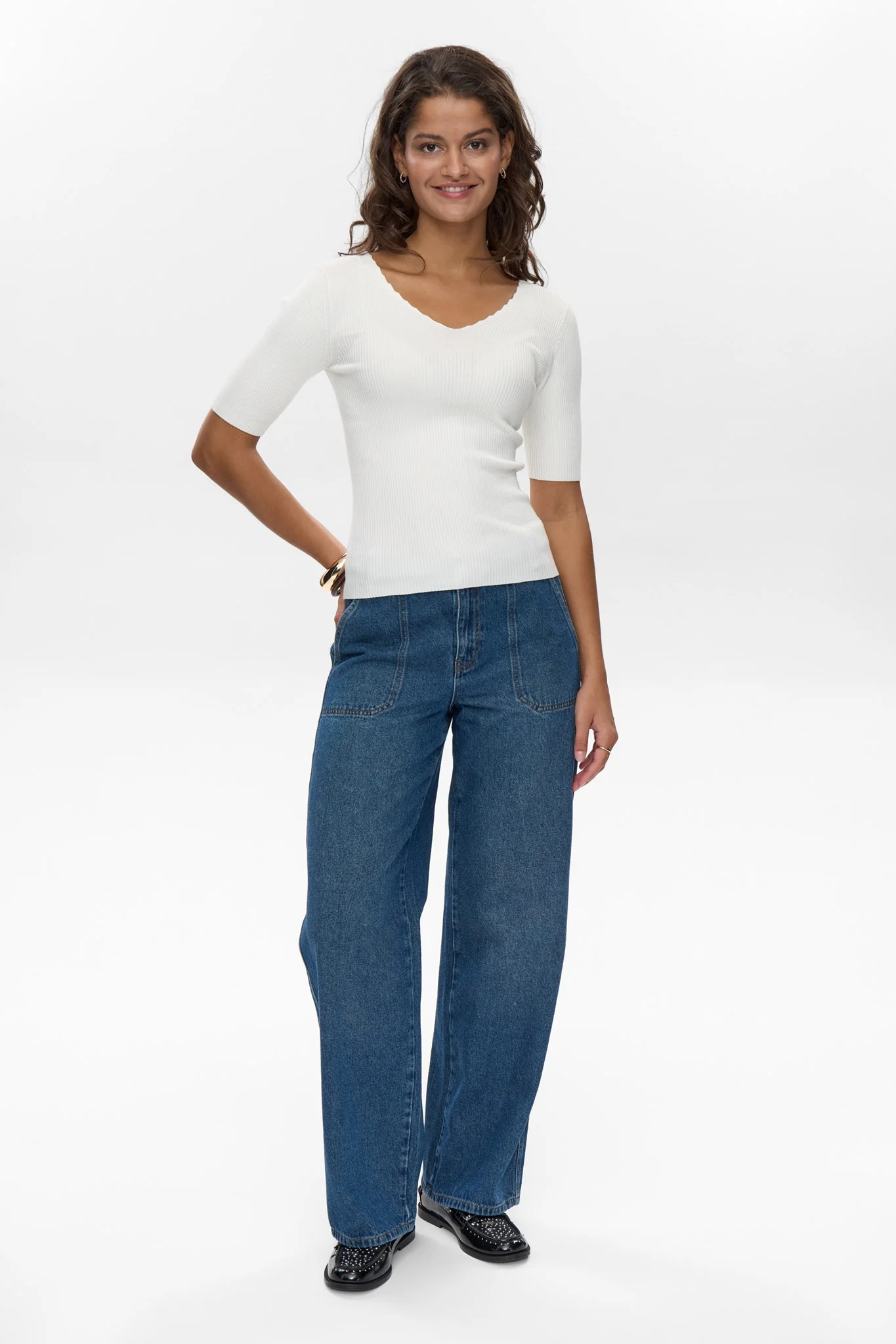 NUAYELET SS PULLOVER CROPPED - Cloud Dancer - Image 3