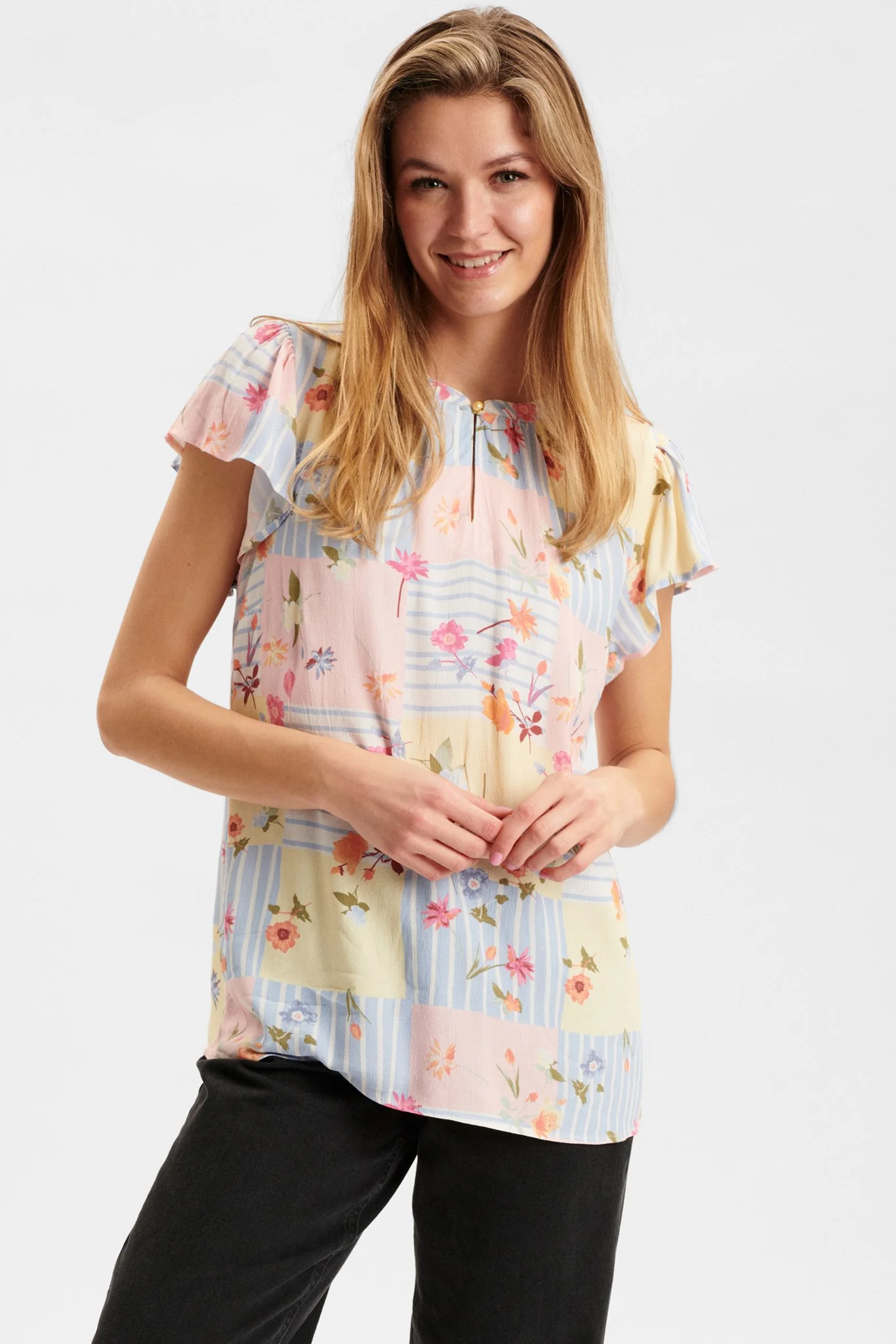 NUAYO SS BLOUSE - Mangano Calcite