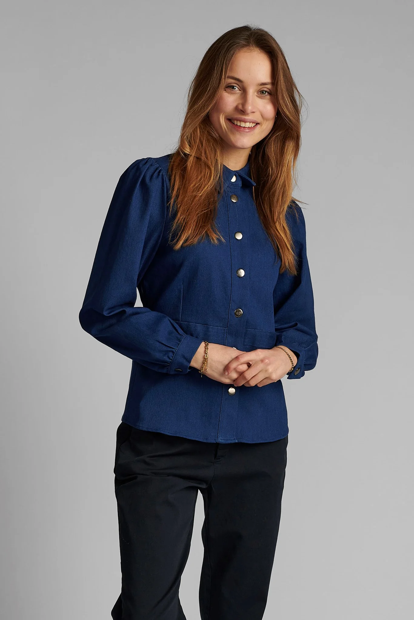 NUBARBARA SHIRT - Dark Blue Denim