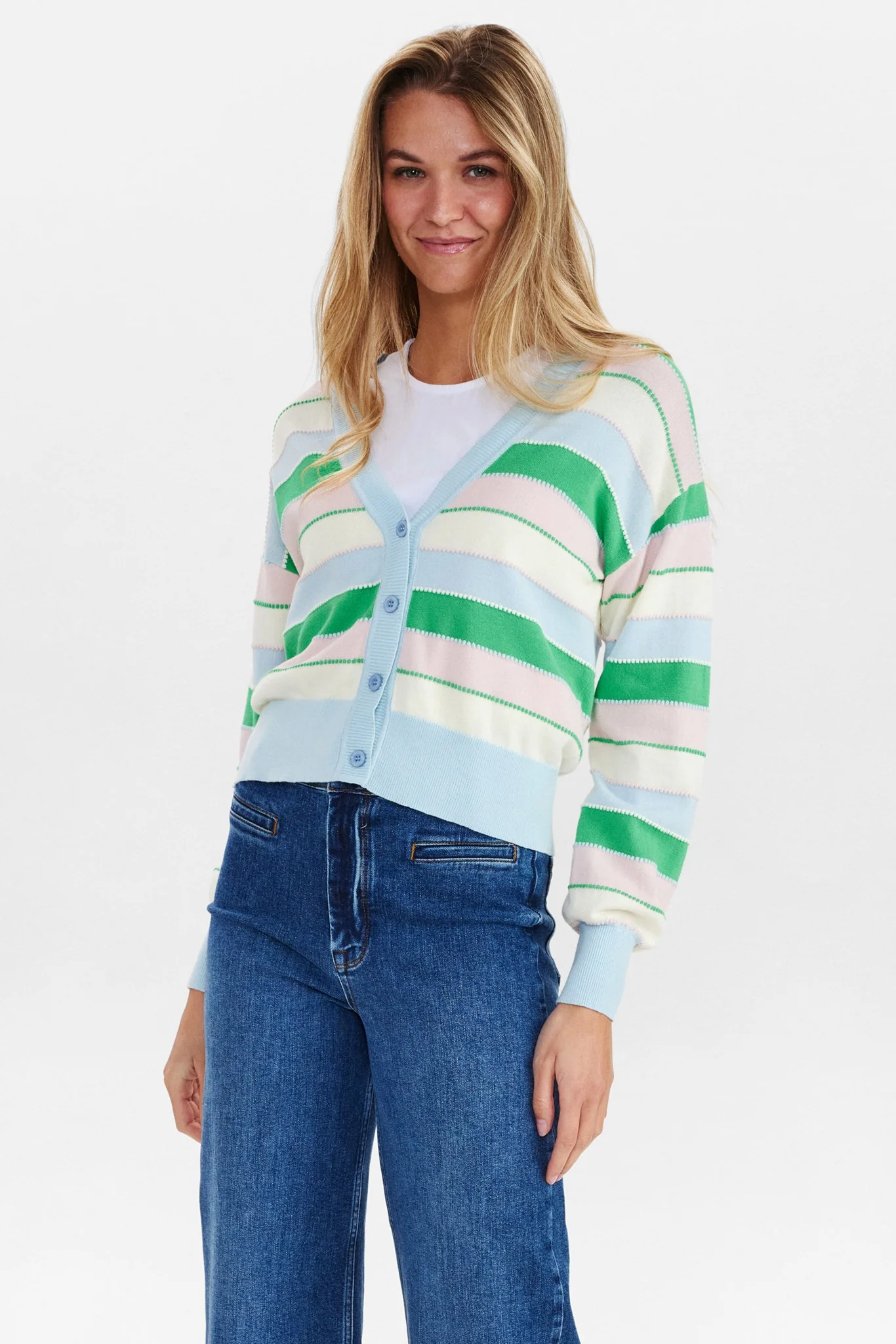 NUBERNI CARDIGAN - Crystal blue