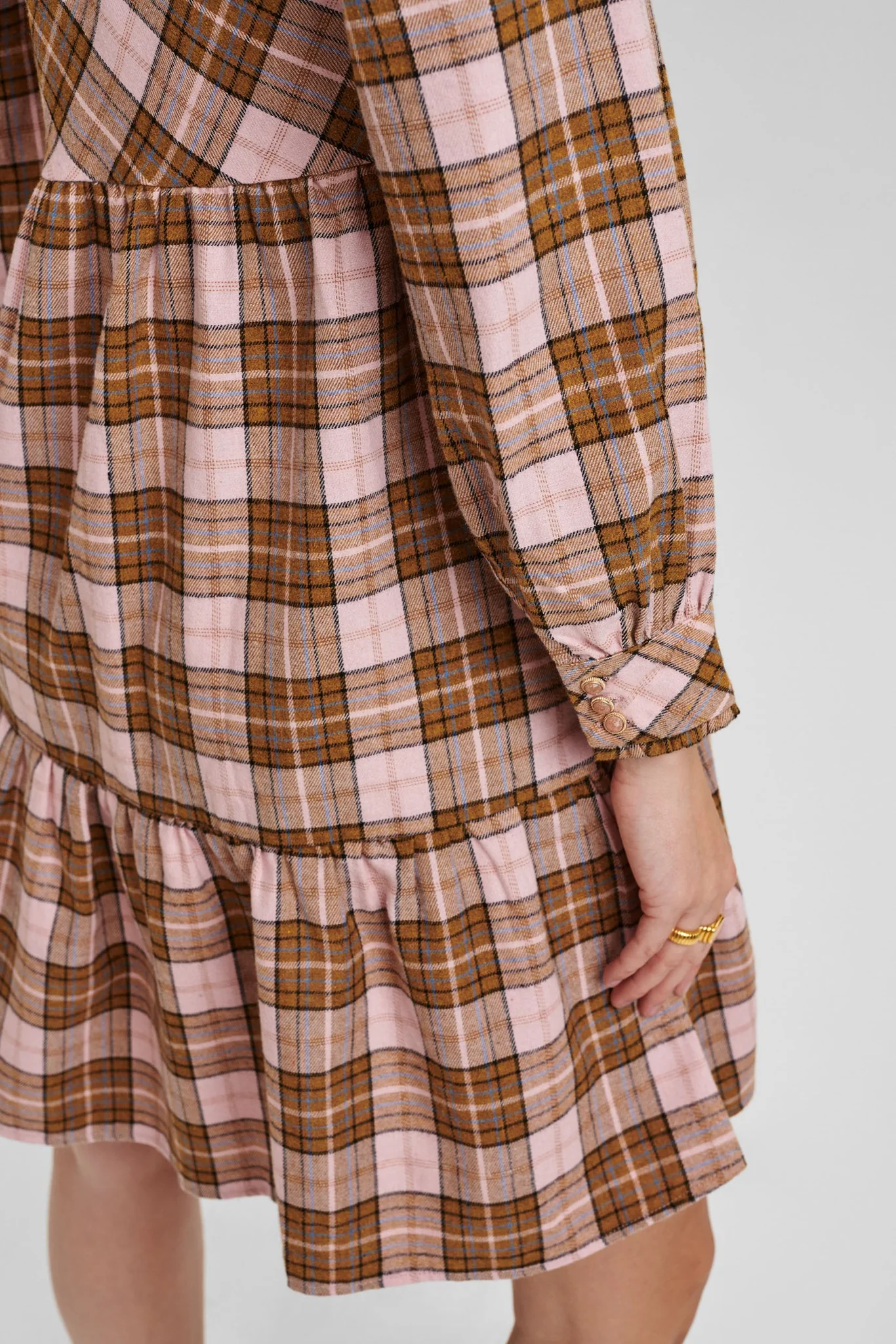 NUBIA CHECK DRESS  - Ash Rose - Image 5