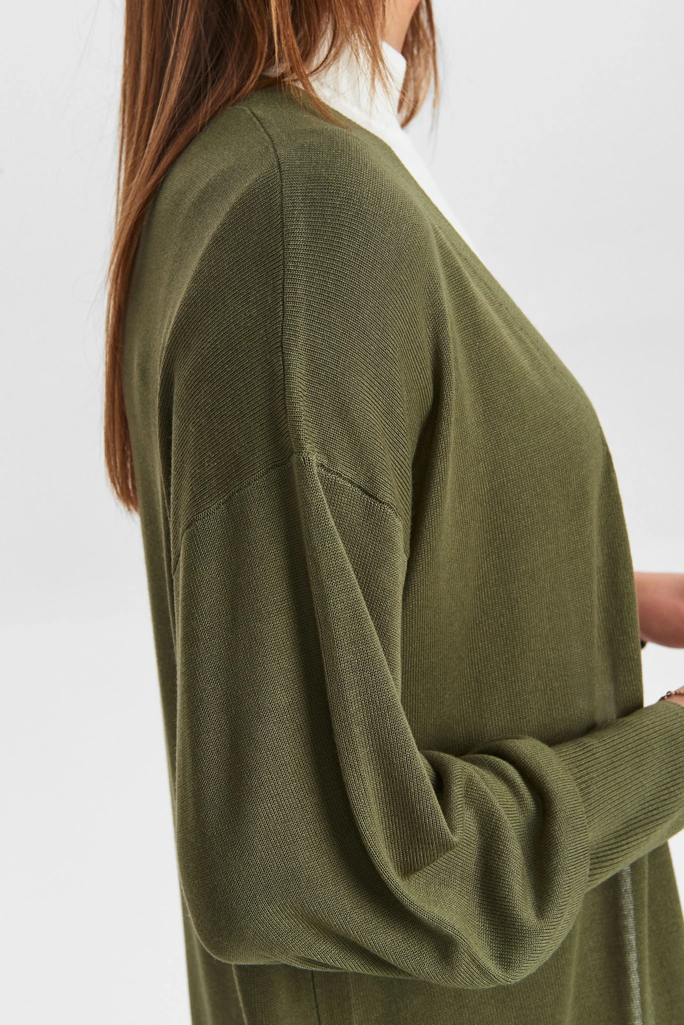 NUBIA LONG CARDIGAN - NOOS - Deep Lichen Green - Image 5