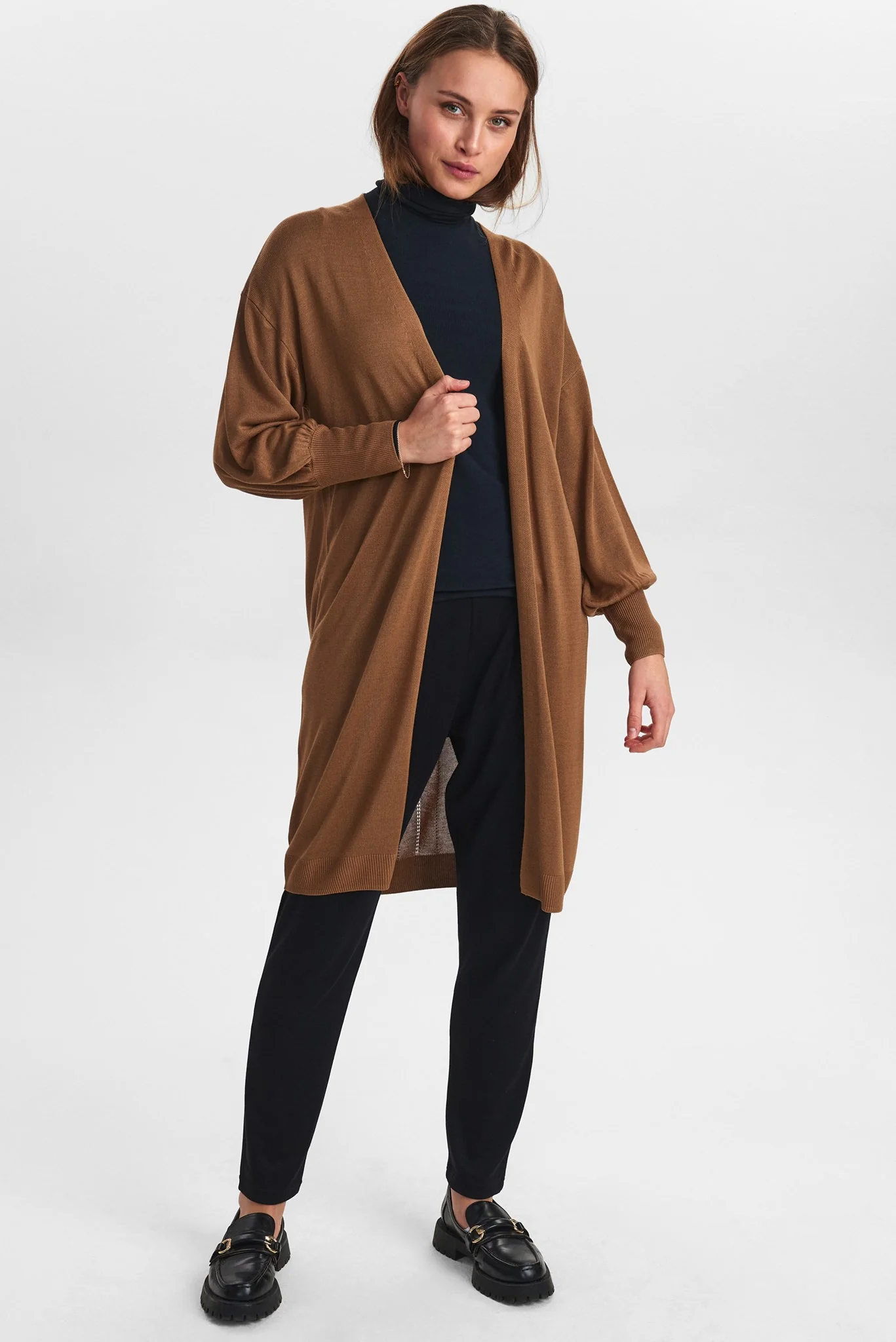 NUBIA LONG CARDIGAN - NOOS - Otter - Image 3