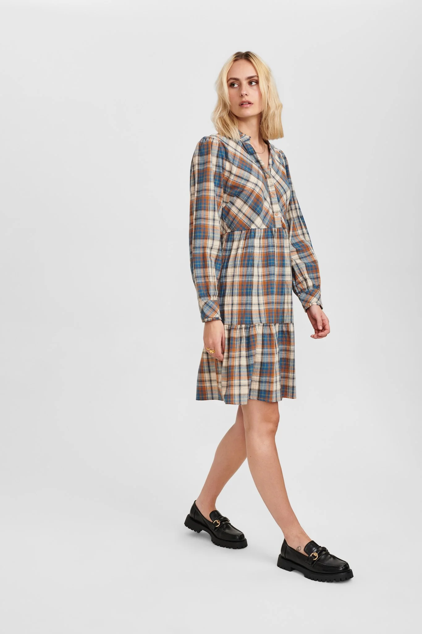NUBIAS CHECK DRESS  - Airy Blue - Image 3