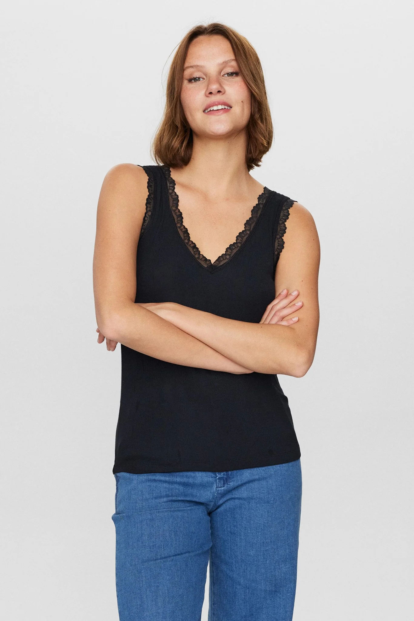 NUBOWIE LACE TOP - Caviar