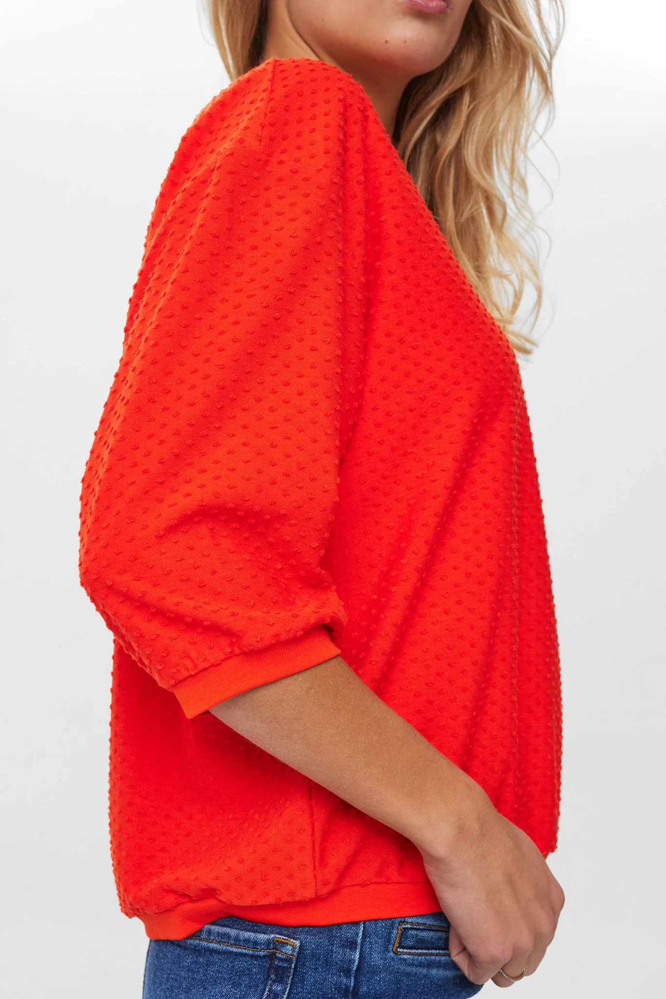 NUBRIGHED DOBBY BLOUSE - Cherry Tomato - Image 5