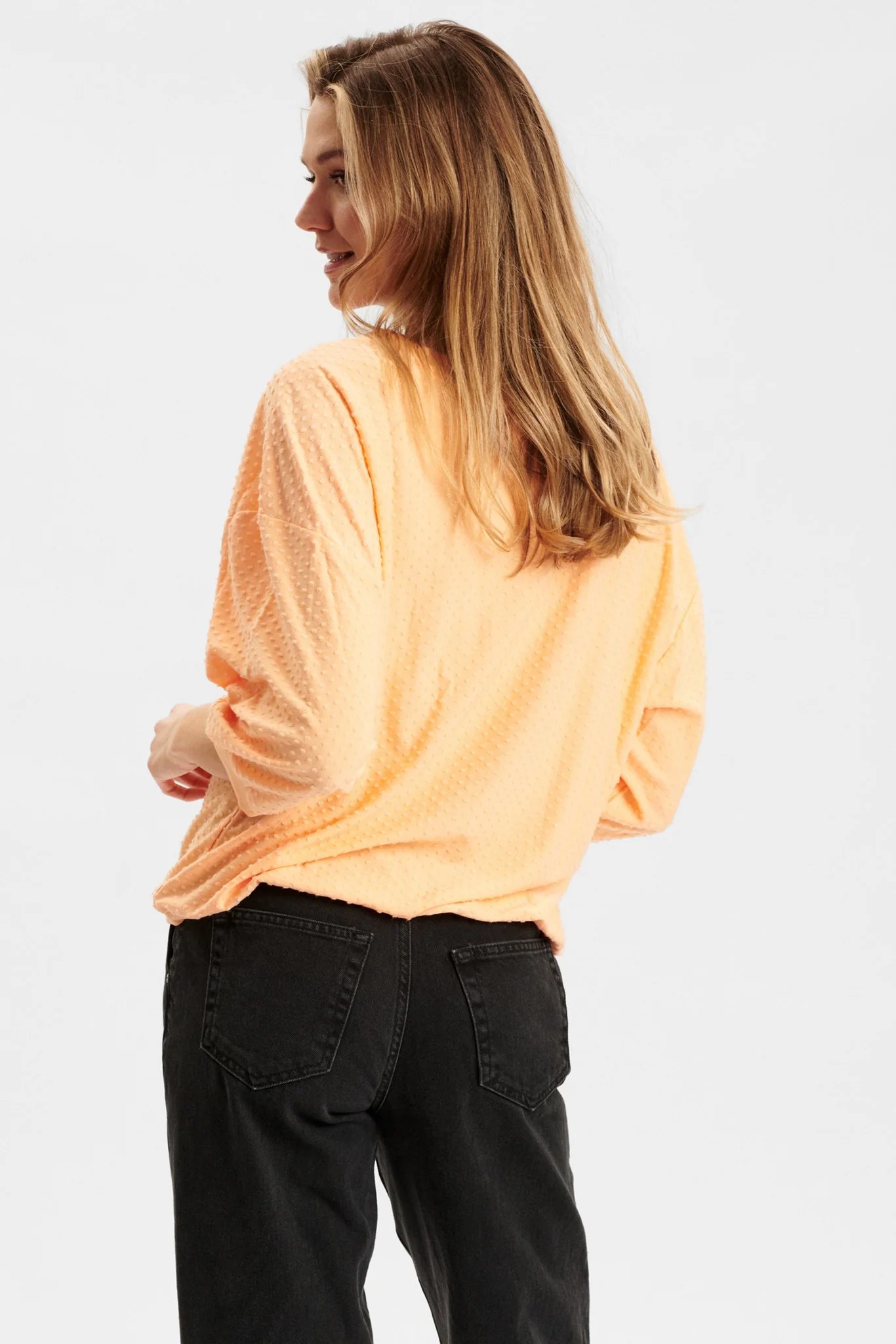 NUBRIGHED DOBBY BLOUSE - Peach Cobbler - Image 2