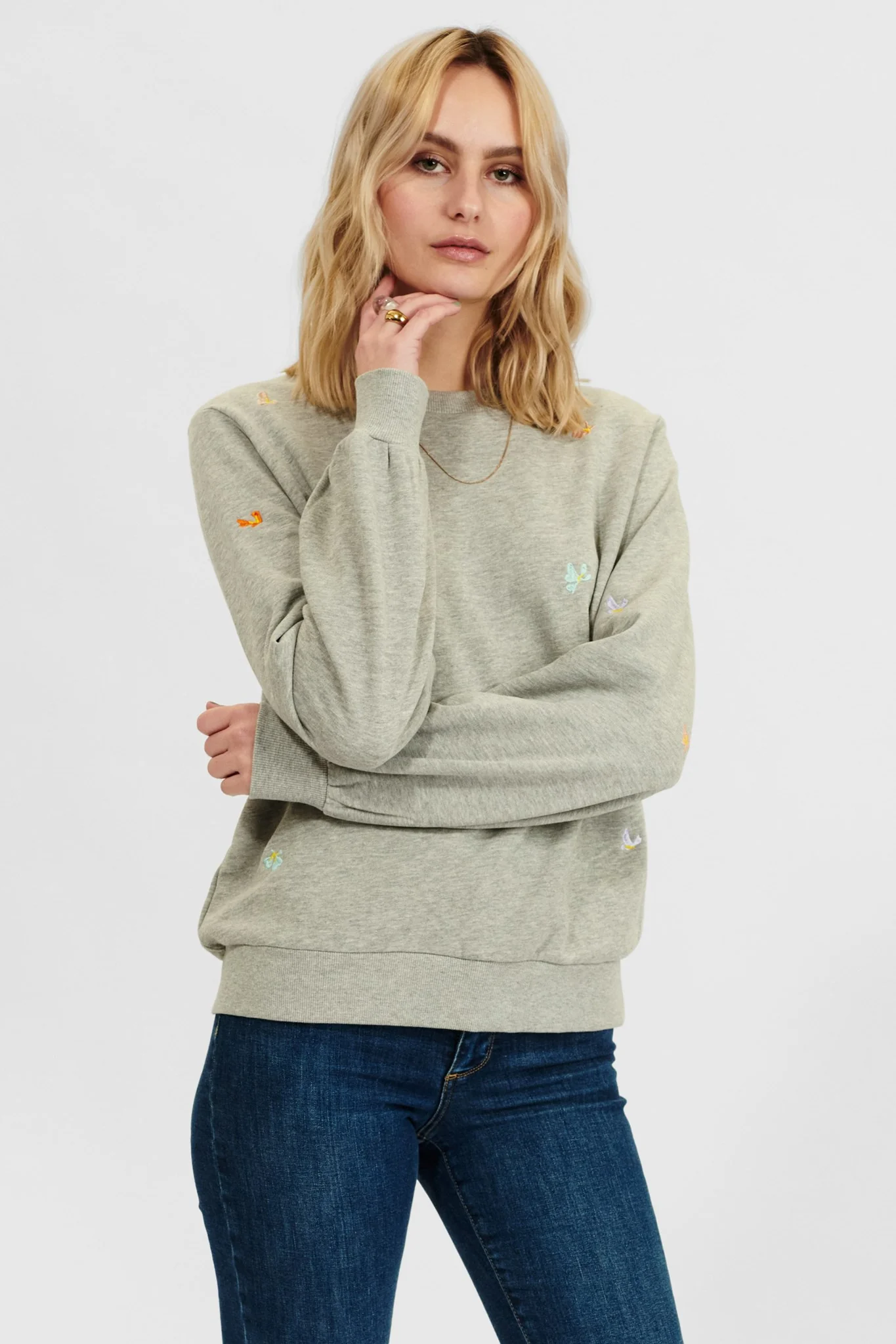 NUBRITTANY SWEAT - Medium Grey mel