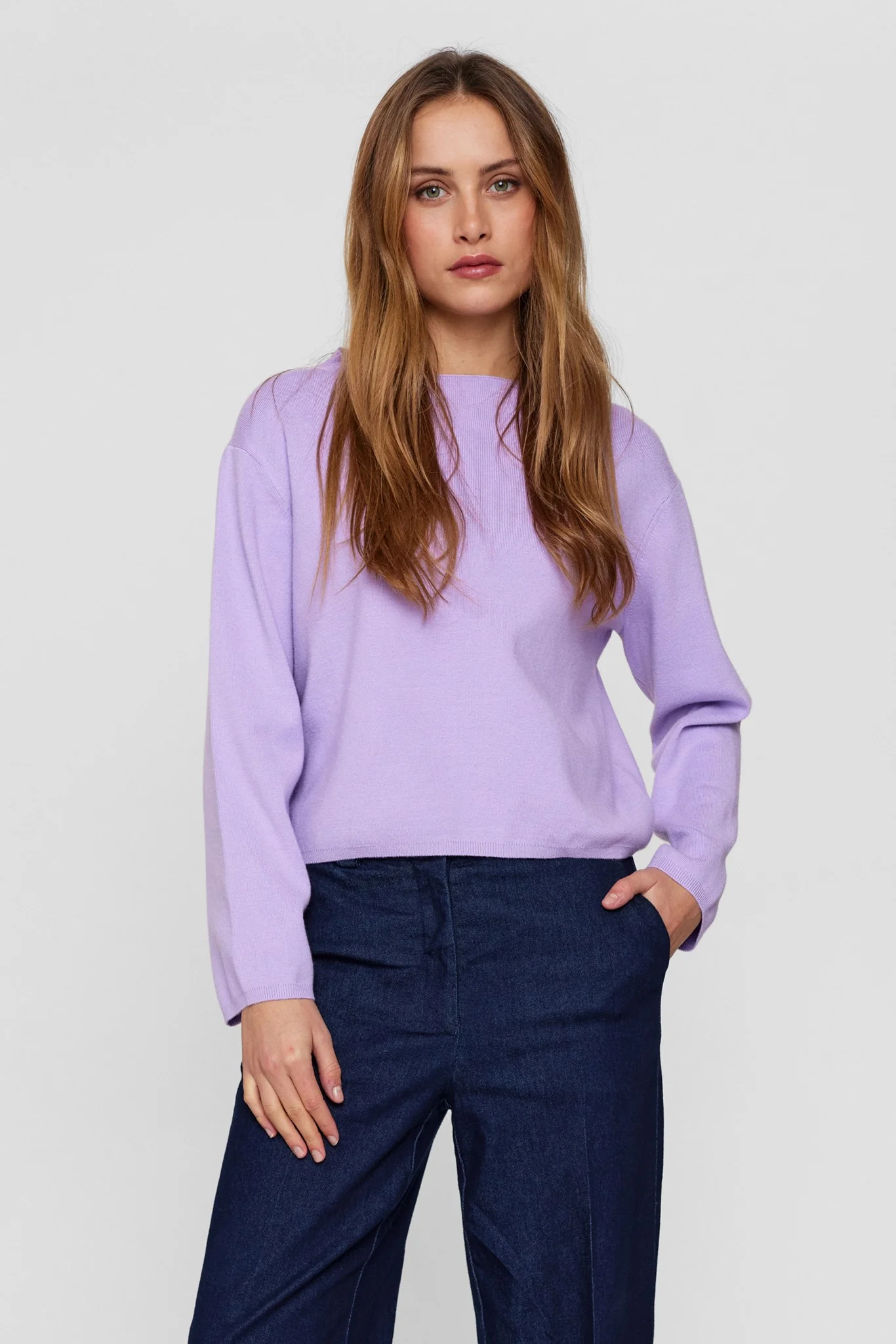 NUCARMA CROP PULLOVER   - Lilac Breeze