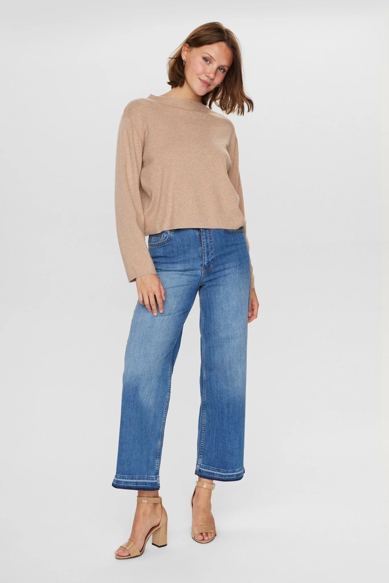 NUCARMA CROP PULLOVER - Sesame Melange - Image 3