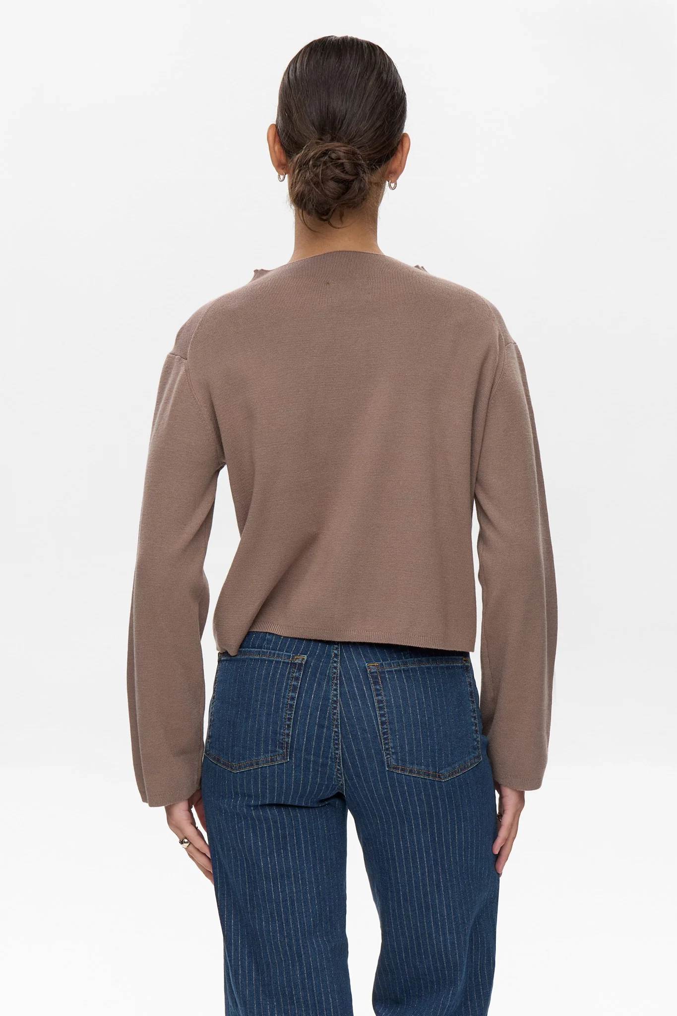 NUCARMA CROP PULLOVER   - Taupe Gray - Image 2