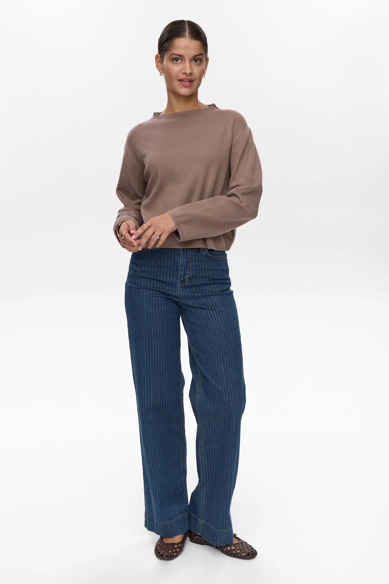 NUCARMA CROP PULLOVER   - Taupe Gray - Image 3