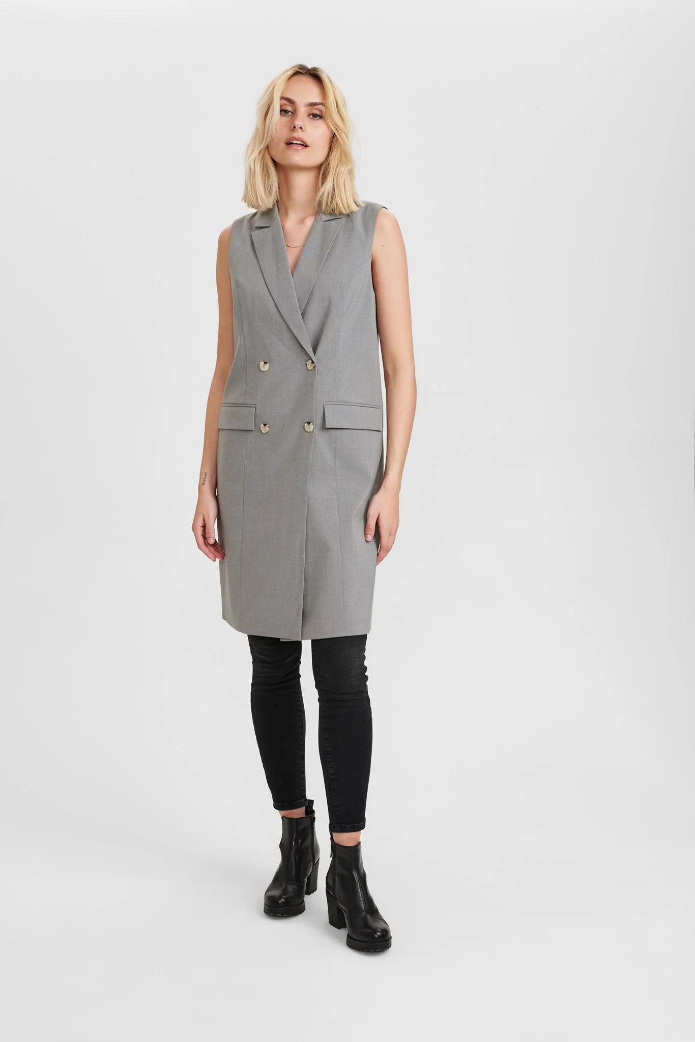 NUCARO WAISTCOAT - Light grey mel - Image 3