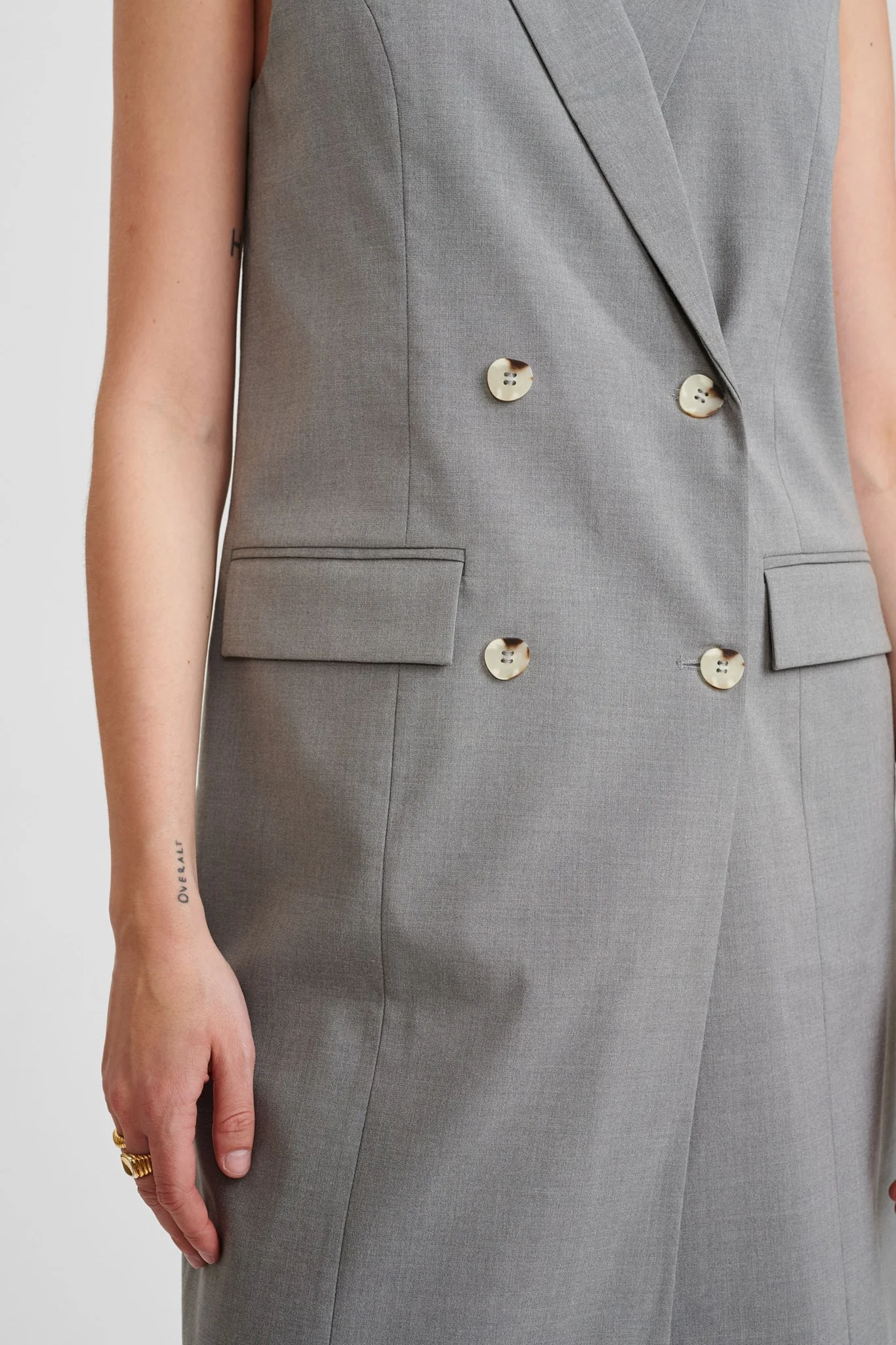 NUCARO WAISTCOAT - Light grey mel - Image 5