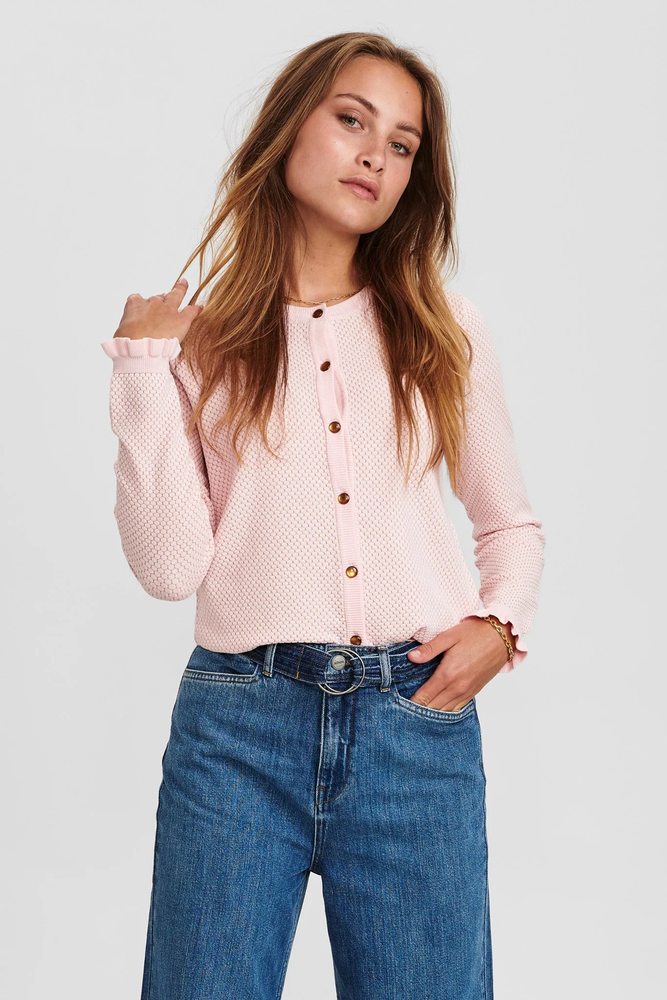 NUCARSON CARDIGAN - Chalk Pink