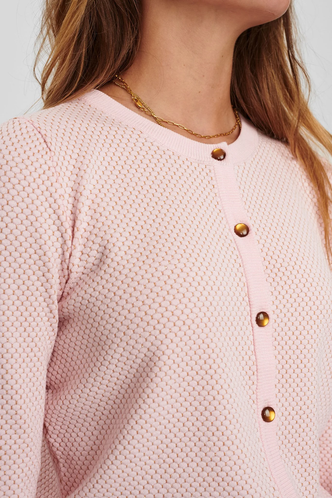 NUCARSON CARDIGAN - Chalk Pink - Image 4