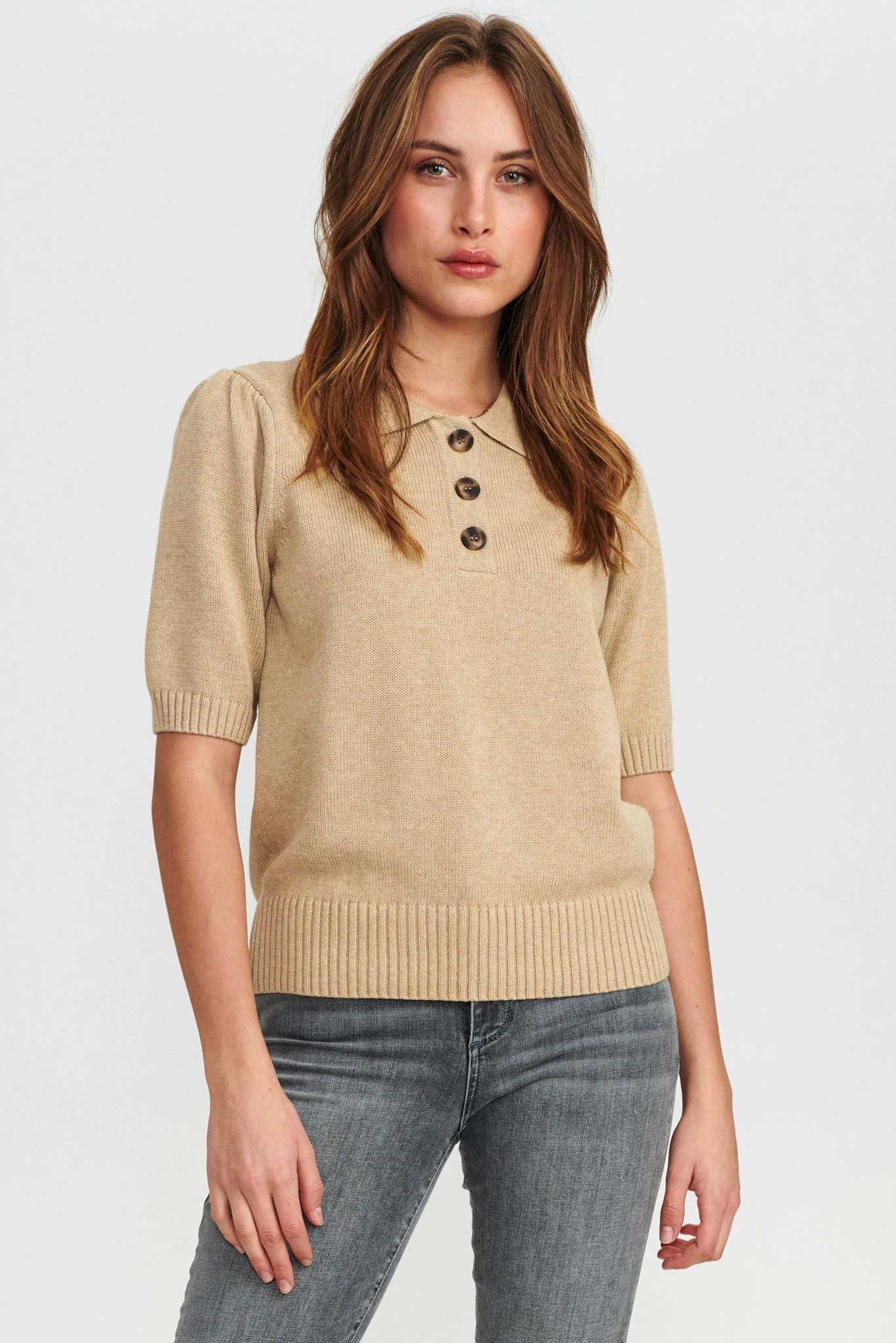 NUCARYS SS PULLOVER - NOOS  - Sesame Melange