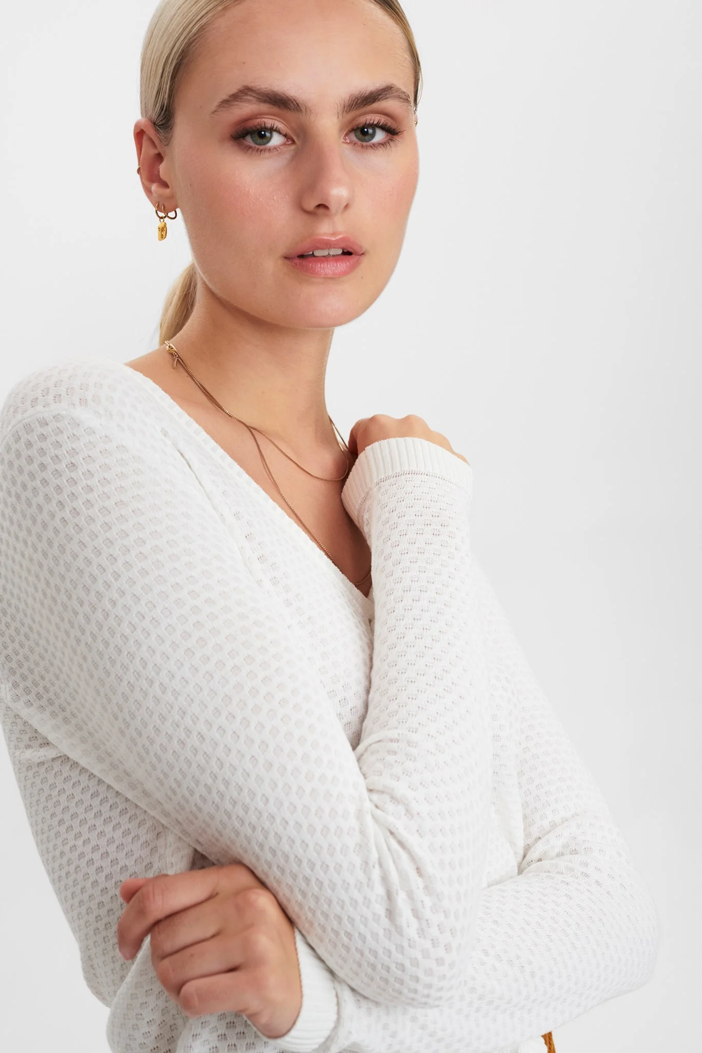 NUCASSIE-LS CARDIGAN - NOOS - Cloud Dancer - Image 5