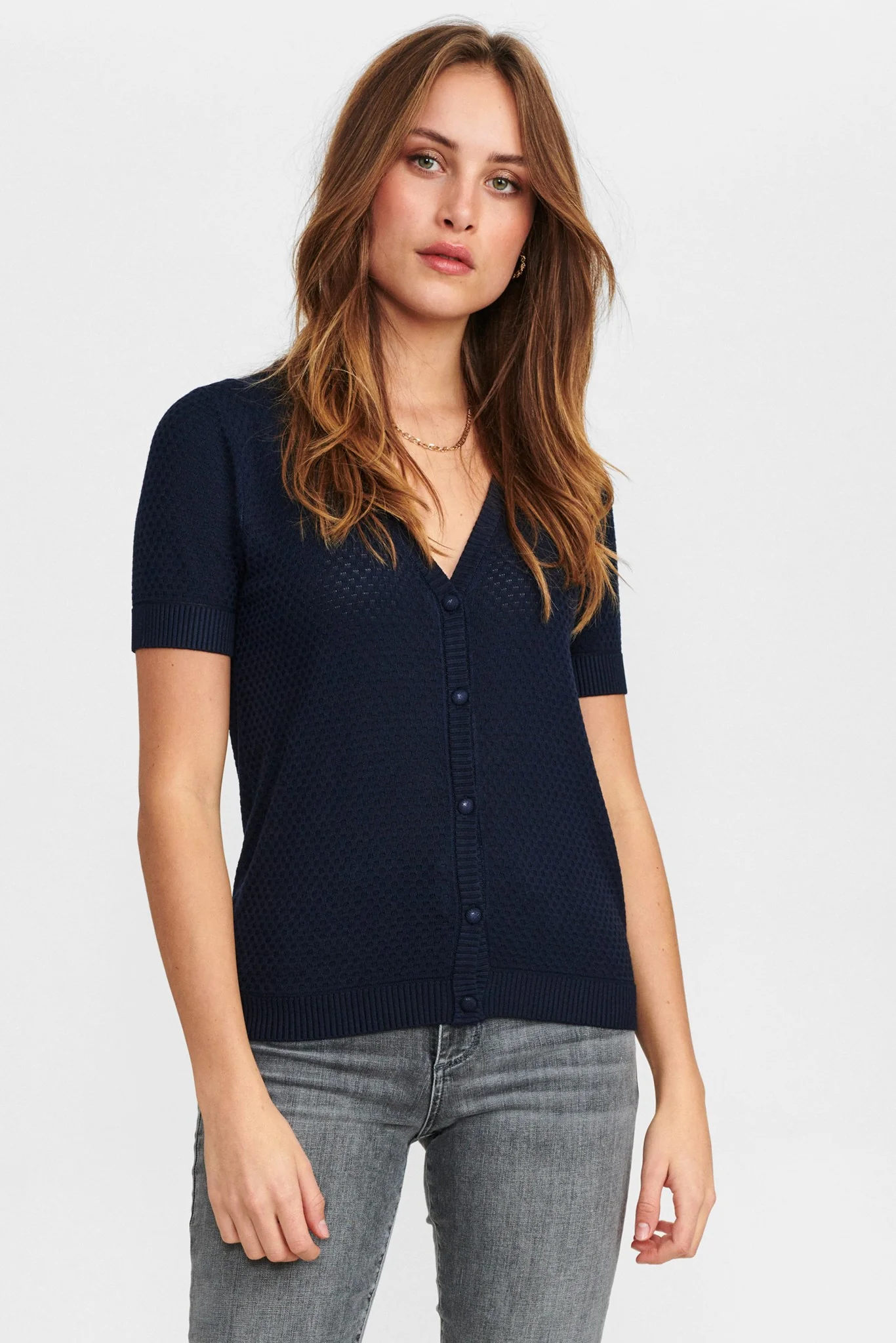NUCASSIE V-NECK - NOOS - Dark Sapphire
