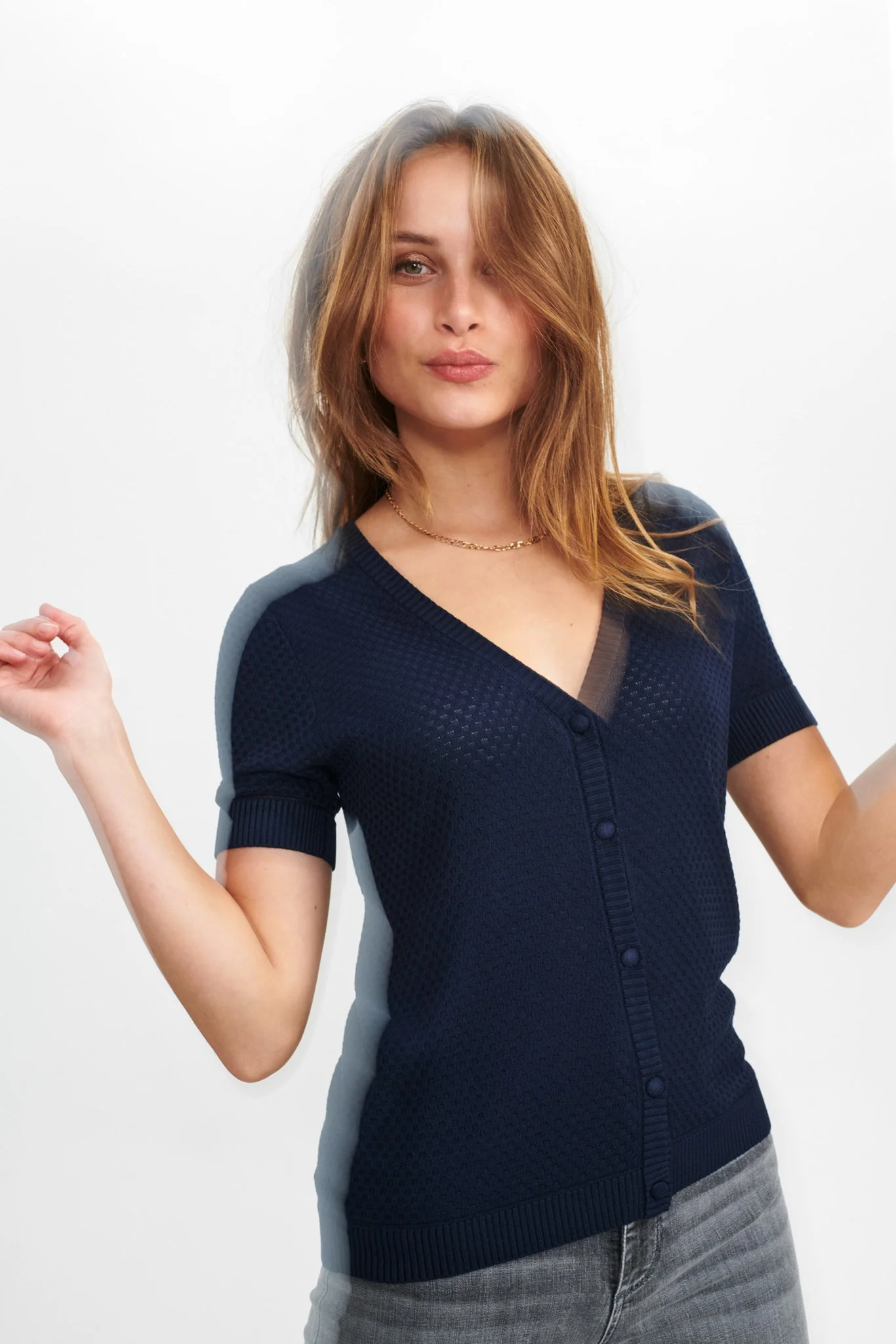 NUCASSIE V-NECK - NOOS - Dark Sapphire - Image 6
