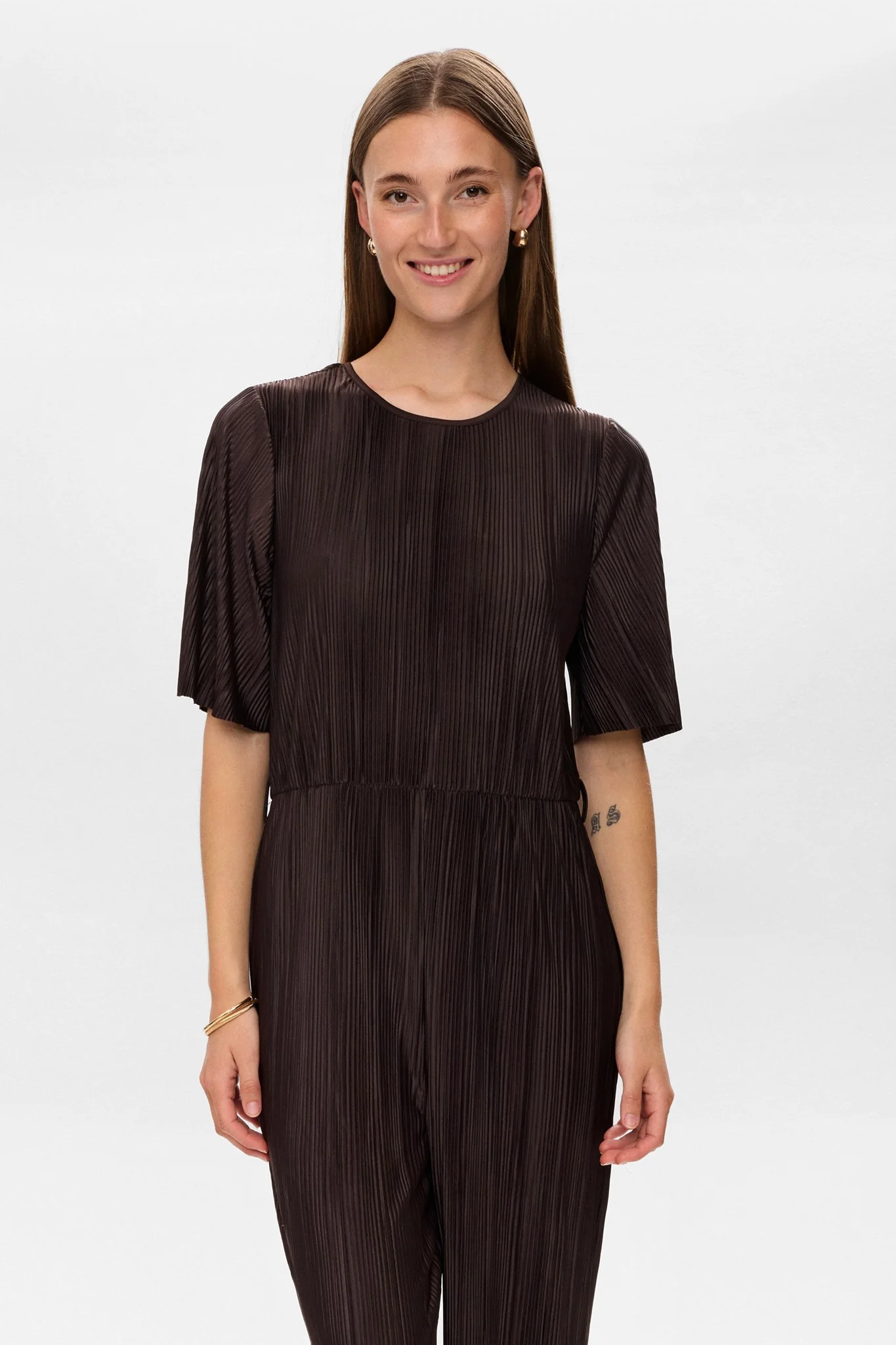 NUCASSY PLISSE JUMPSUIT  - Black Coffee