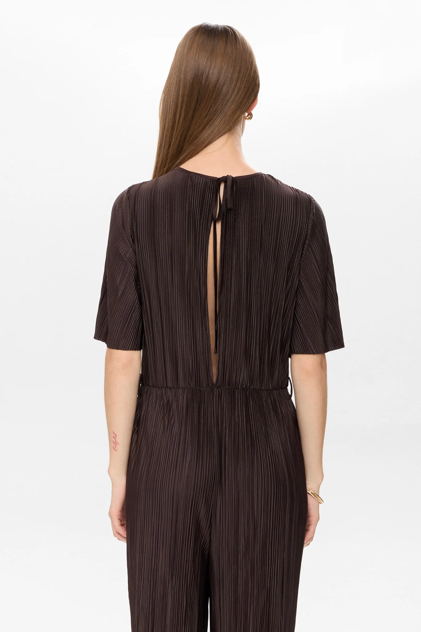 NUCASSY PLISSE JUMPSUIT  - Black Coffee - Image 2