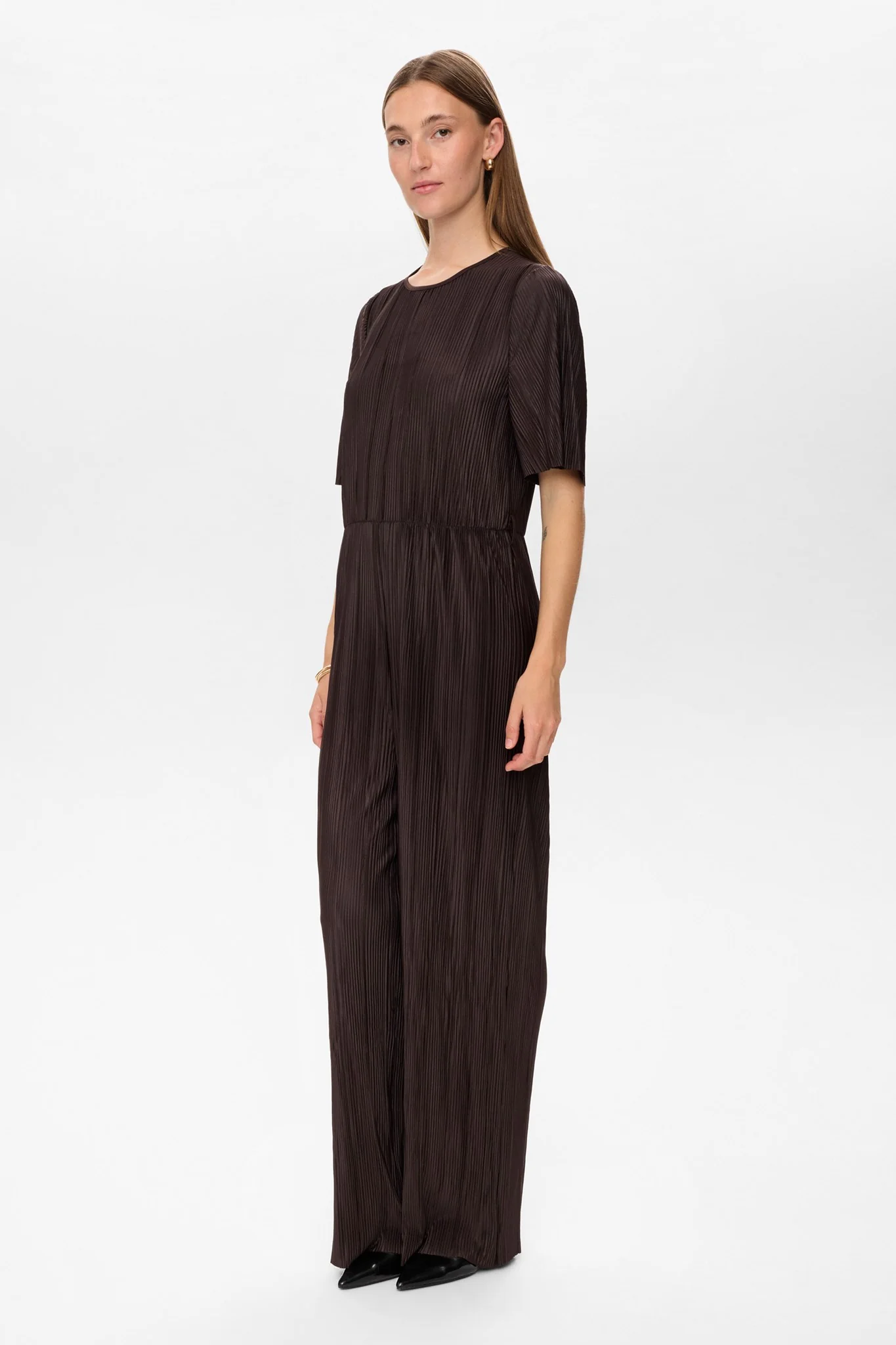 NUCASSY PLISSE JUMPSUIT  - Black Coffee - Image 3