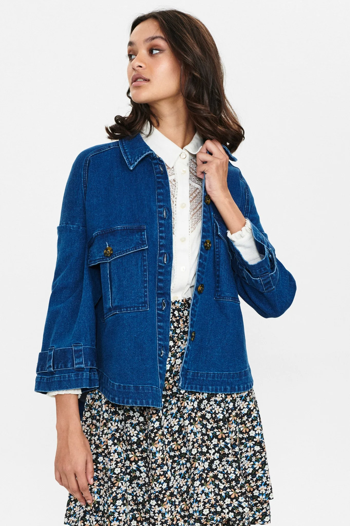 NUCATALEYA JACKET  - Medium Blue Denim