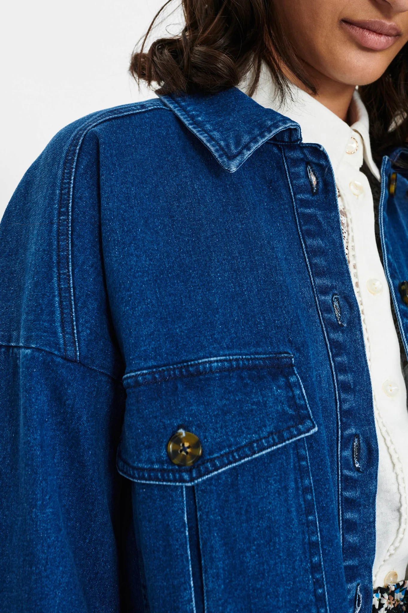 NUCATALEYA JACKET  - Medium Blue Denim - Image 4