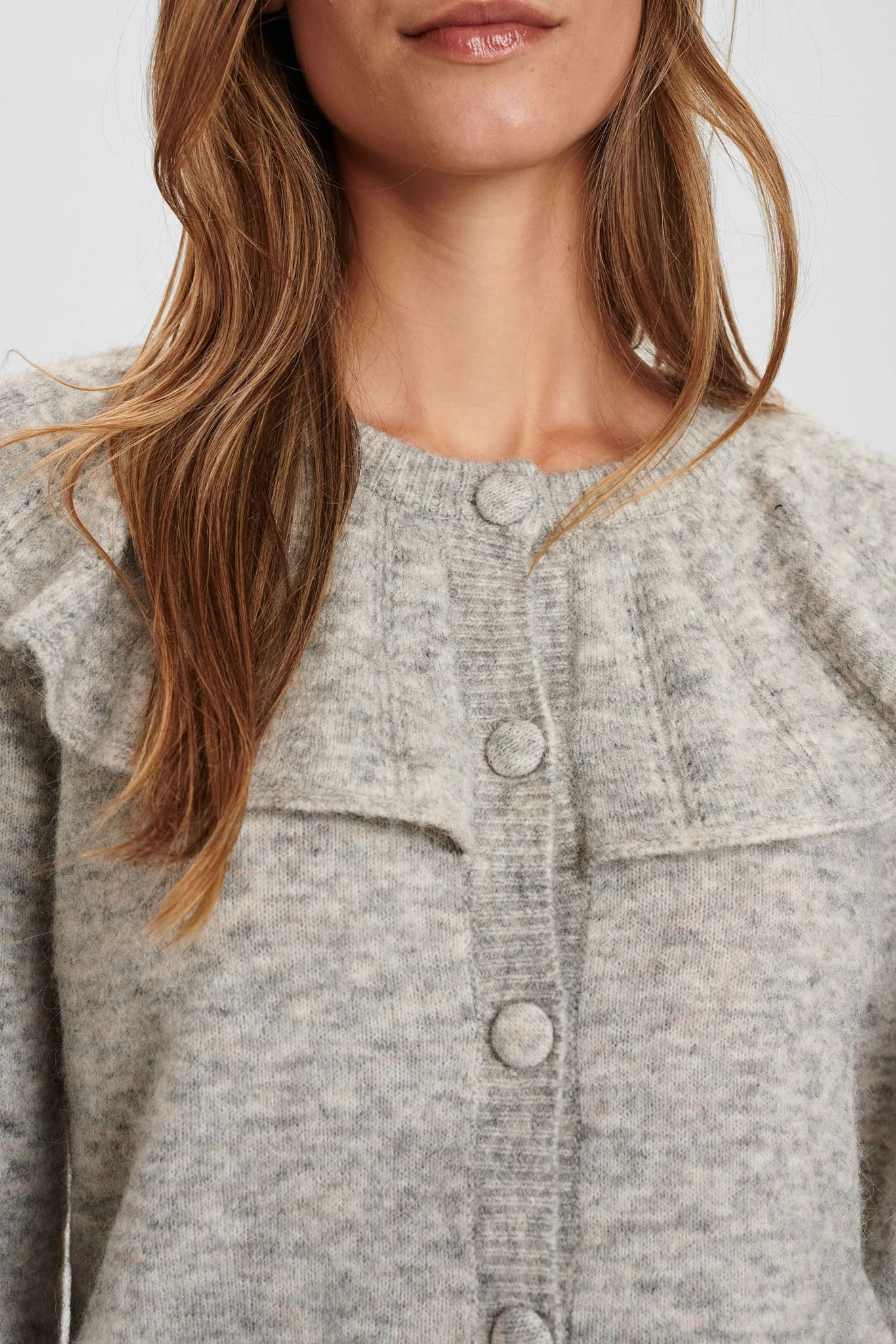 NUCATHAY CARDIGAN - Light grey mel - Image 4