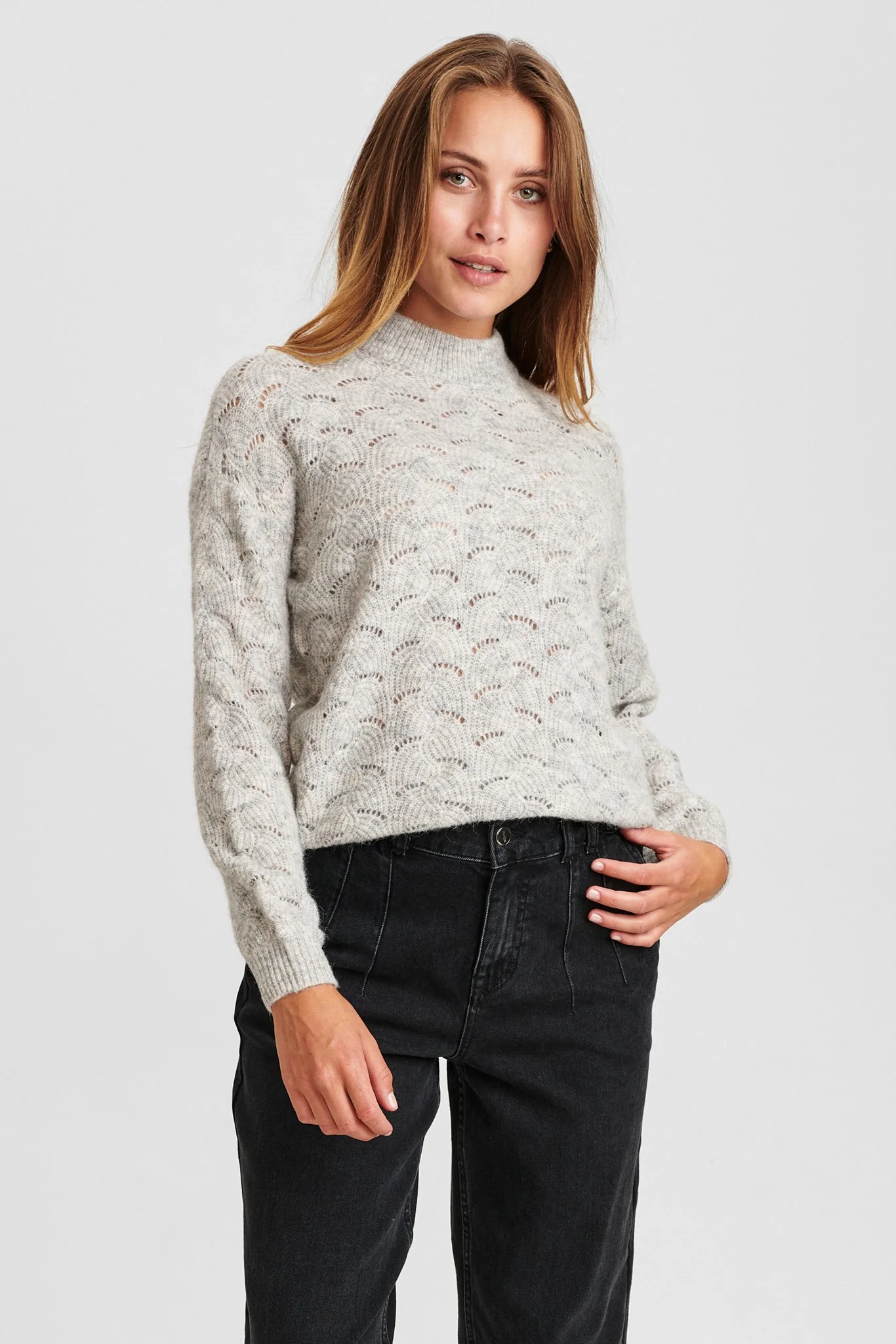 NUCATHAY PULLOVER - Light grey mel