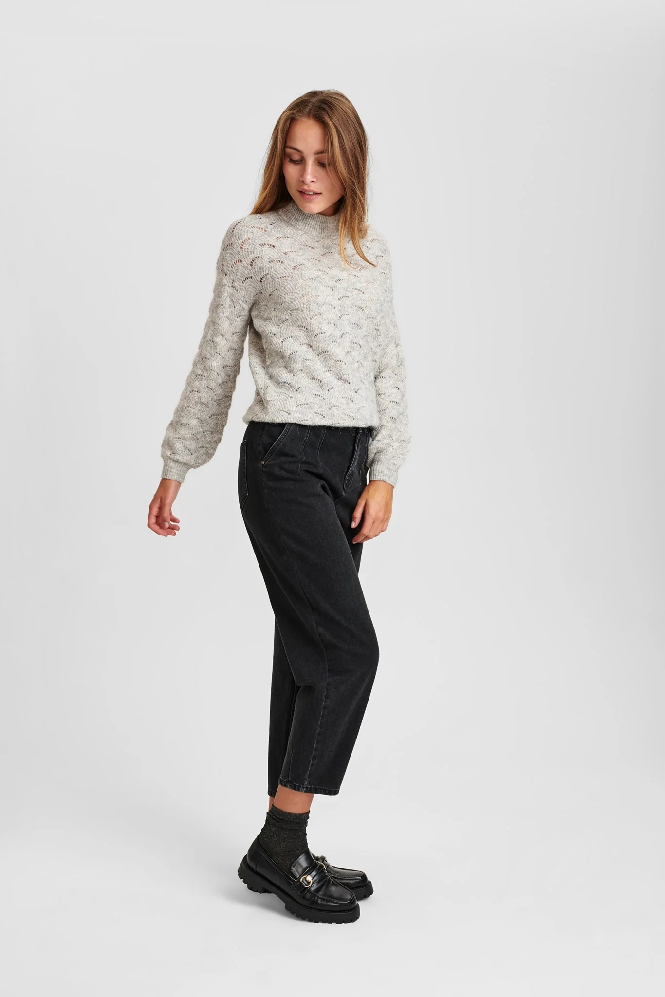 NUCATHAY PULLOVER - Light grey mel - Image 3
