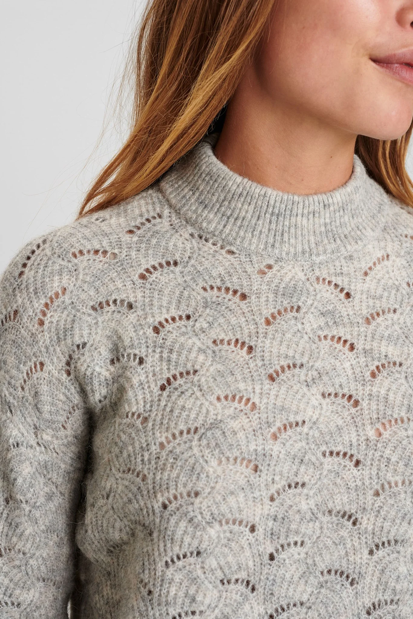 NUCATHAY PULLOVER - Light grey mel - Image 4